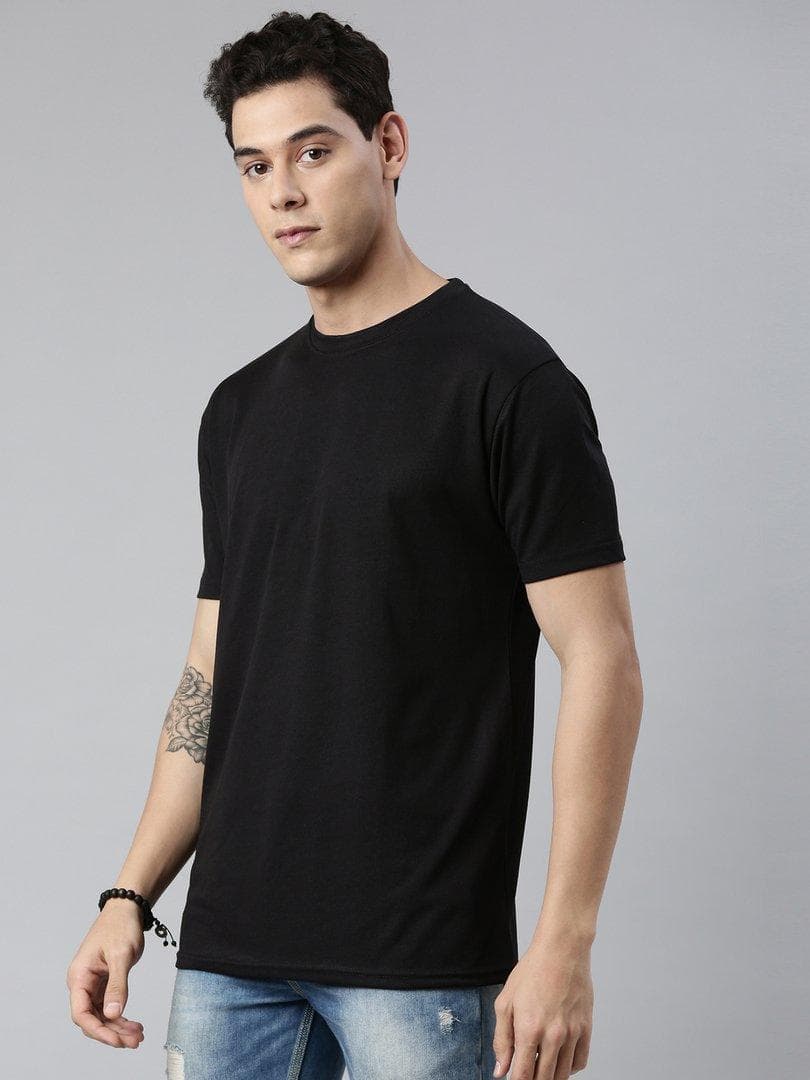  Round Neck T- Shirt-BLA
