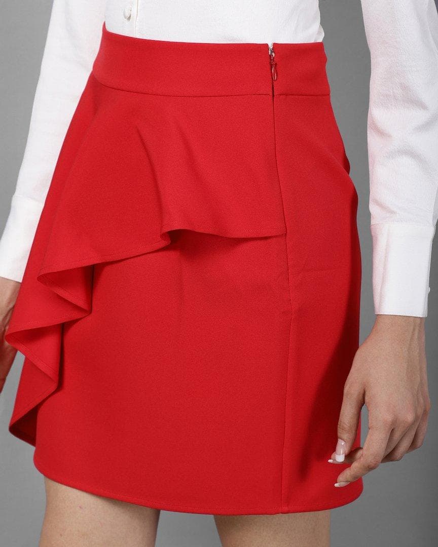 Stretch Crepe Mini Skirt