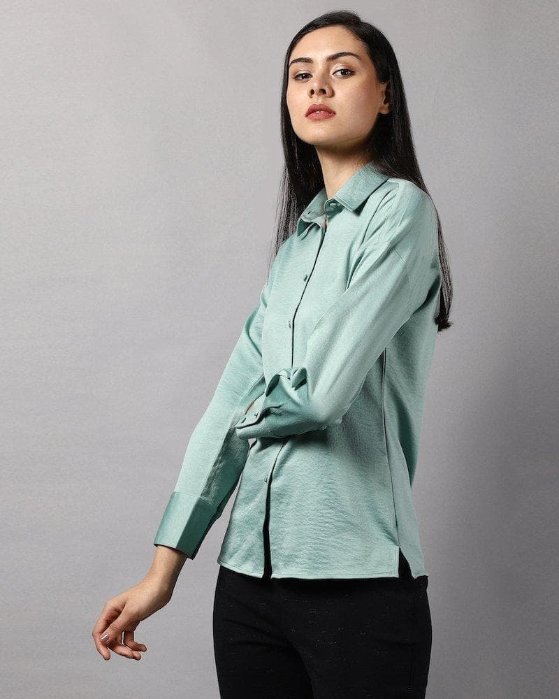 Dropped Shoulder Solid Shirt