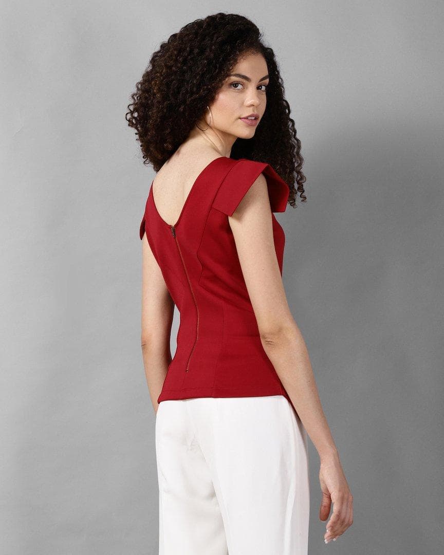 Garnet Peplum Top