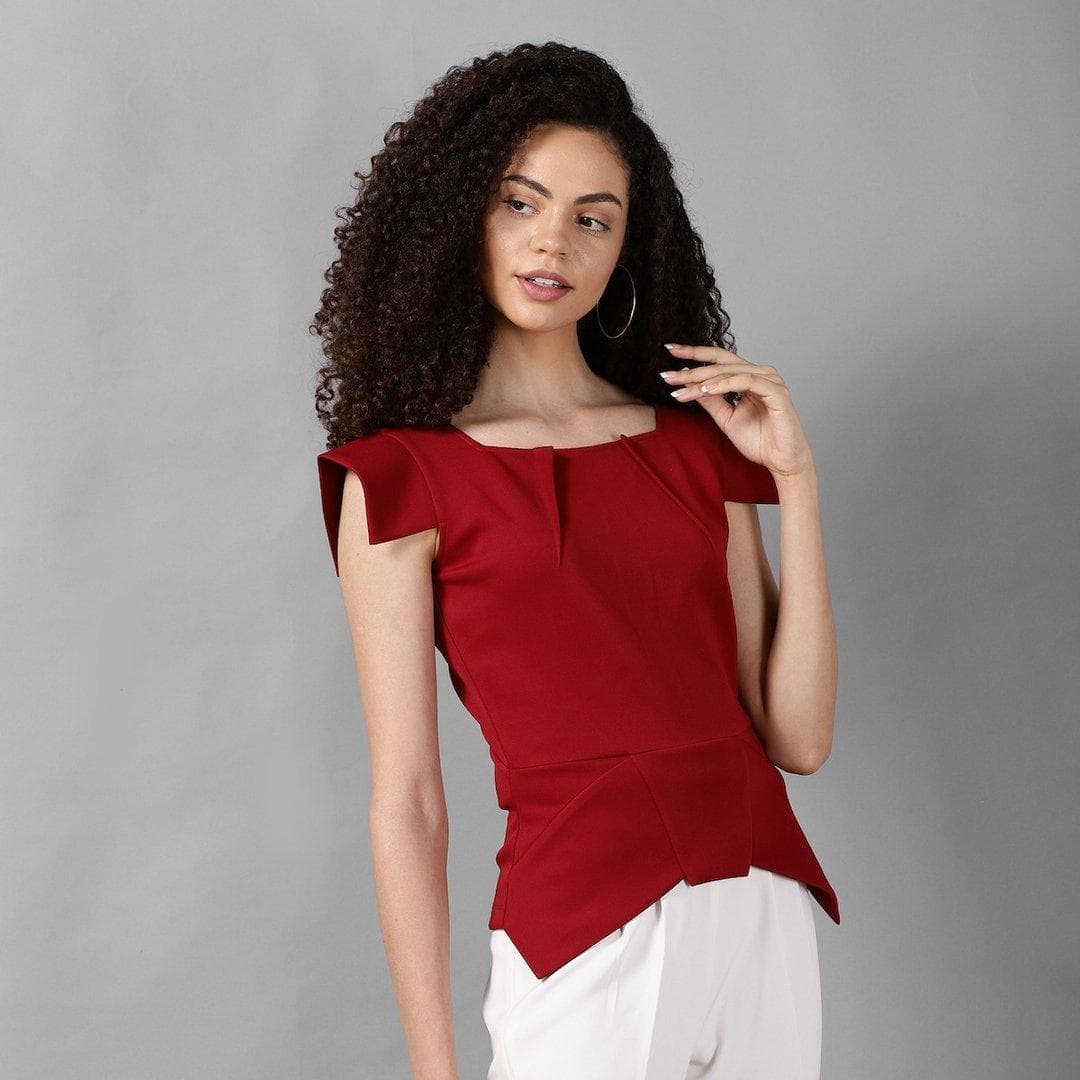 Garnet Peplum Top