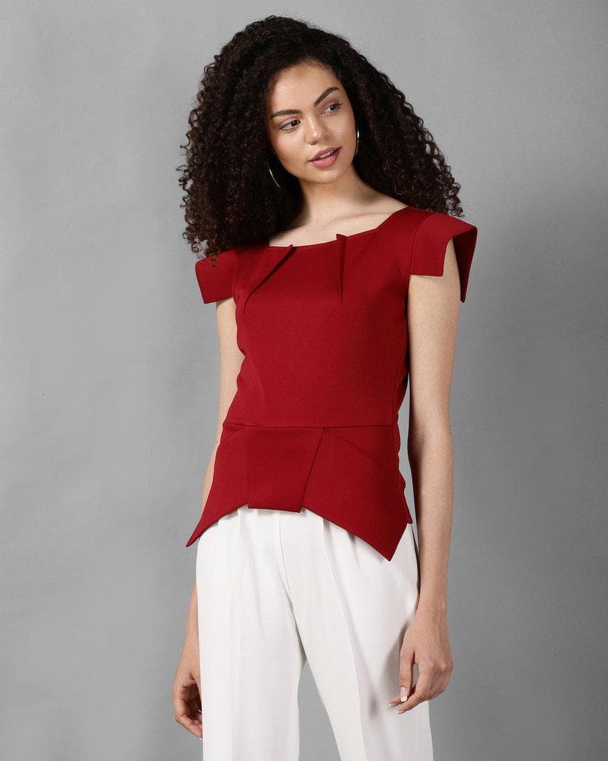 Garnet Peplum Top