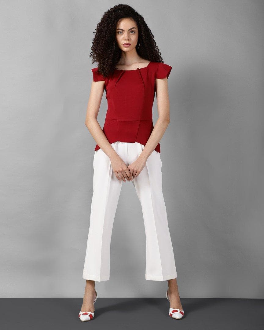 Garnet Peplum Top