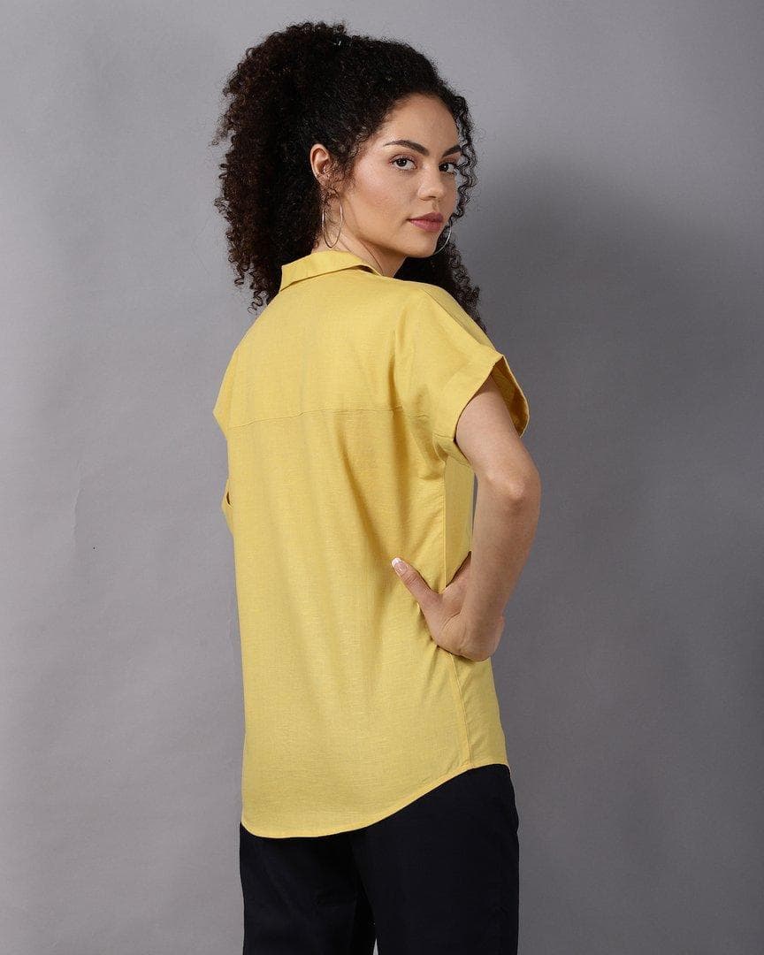 Cotton Linen Mustard Shirt