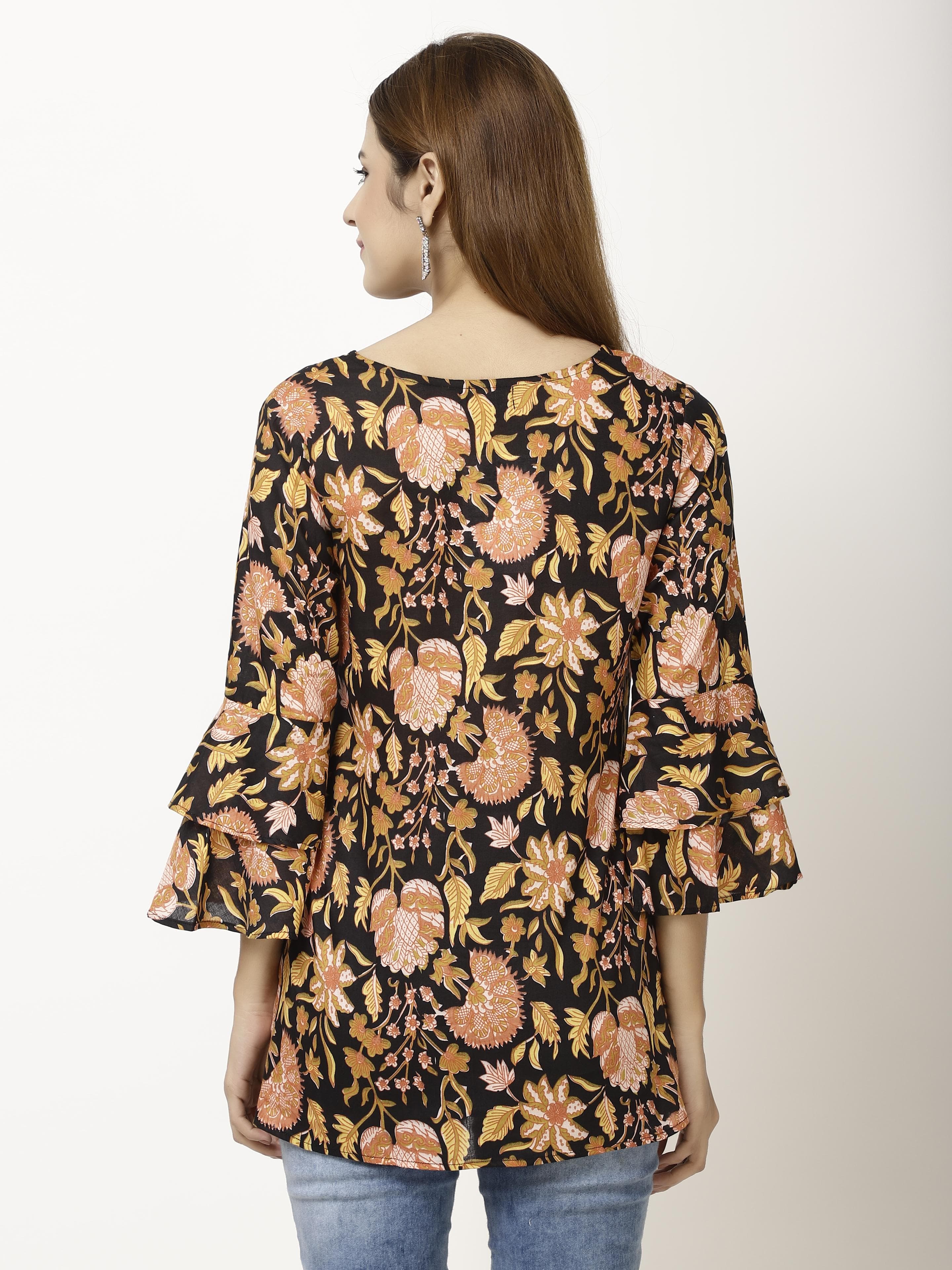 Falred sleeve Womens Tops