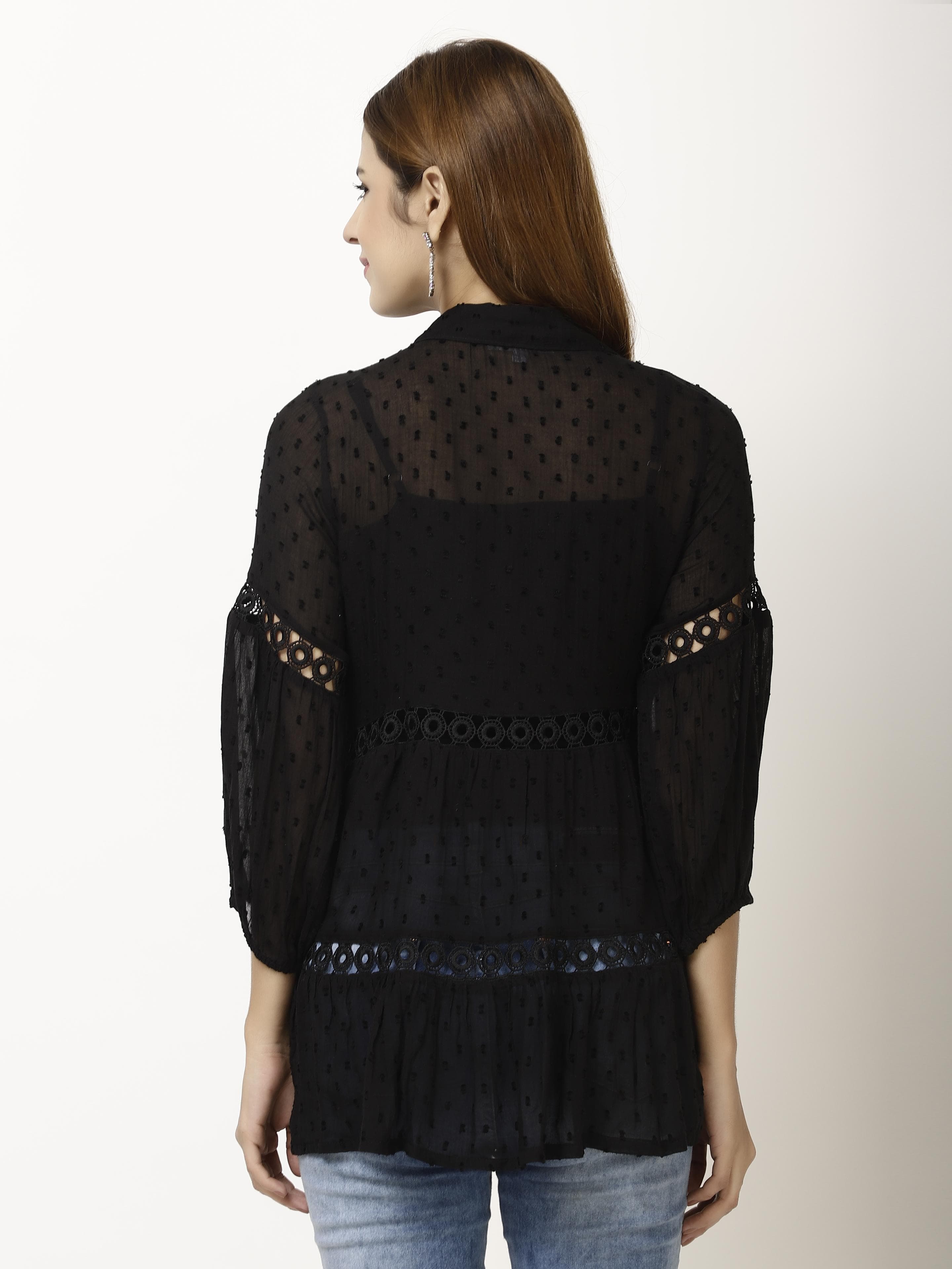 Dobby sleevless Womens Tops