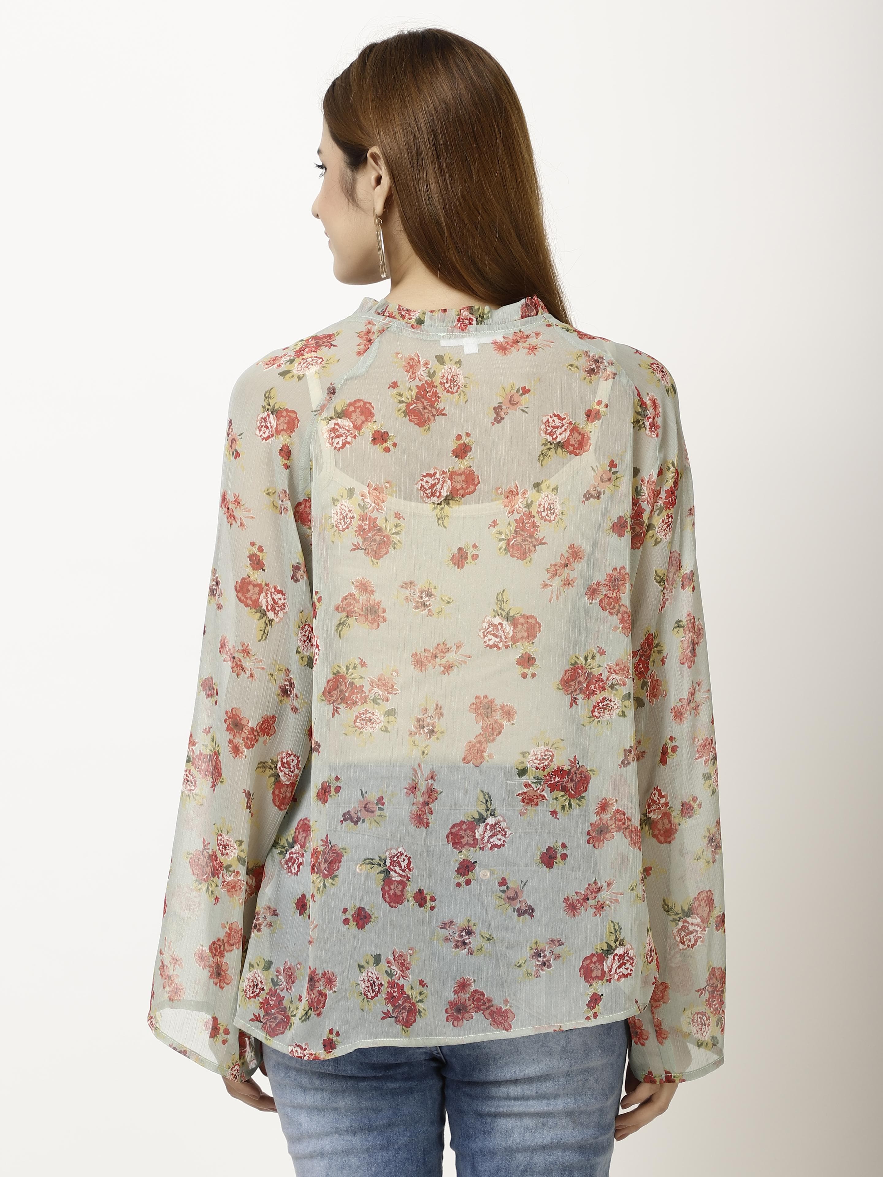 Chiffon Printed Womens Tops