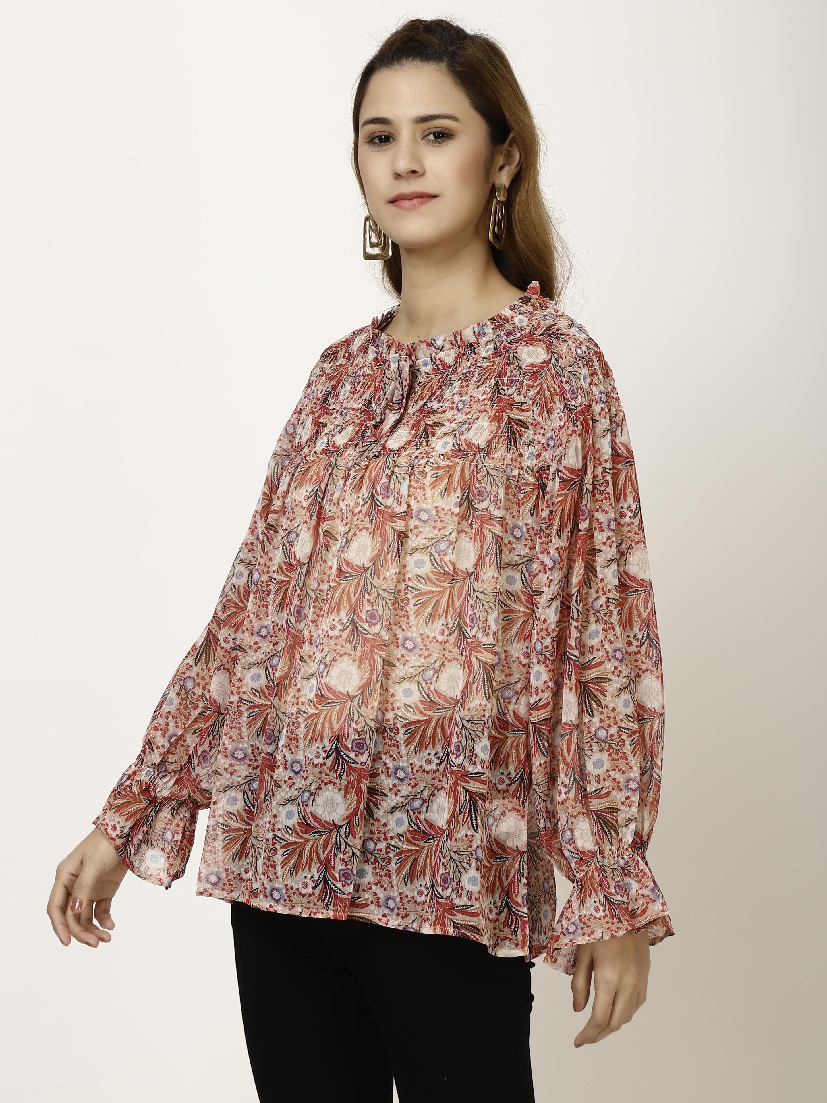 Chiffon Flared Womens Tops