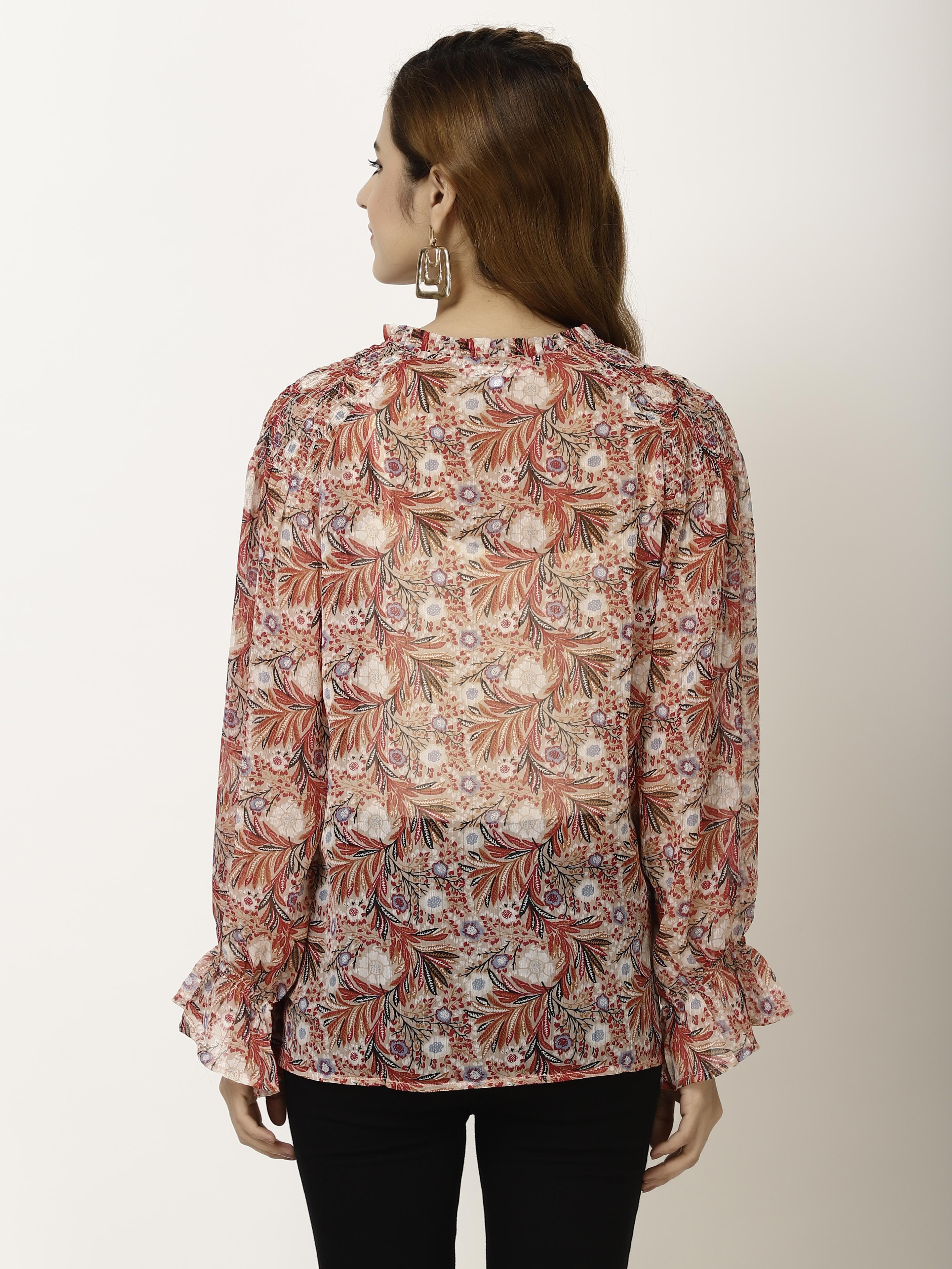 Chiffon Flared Womens Tops