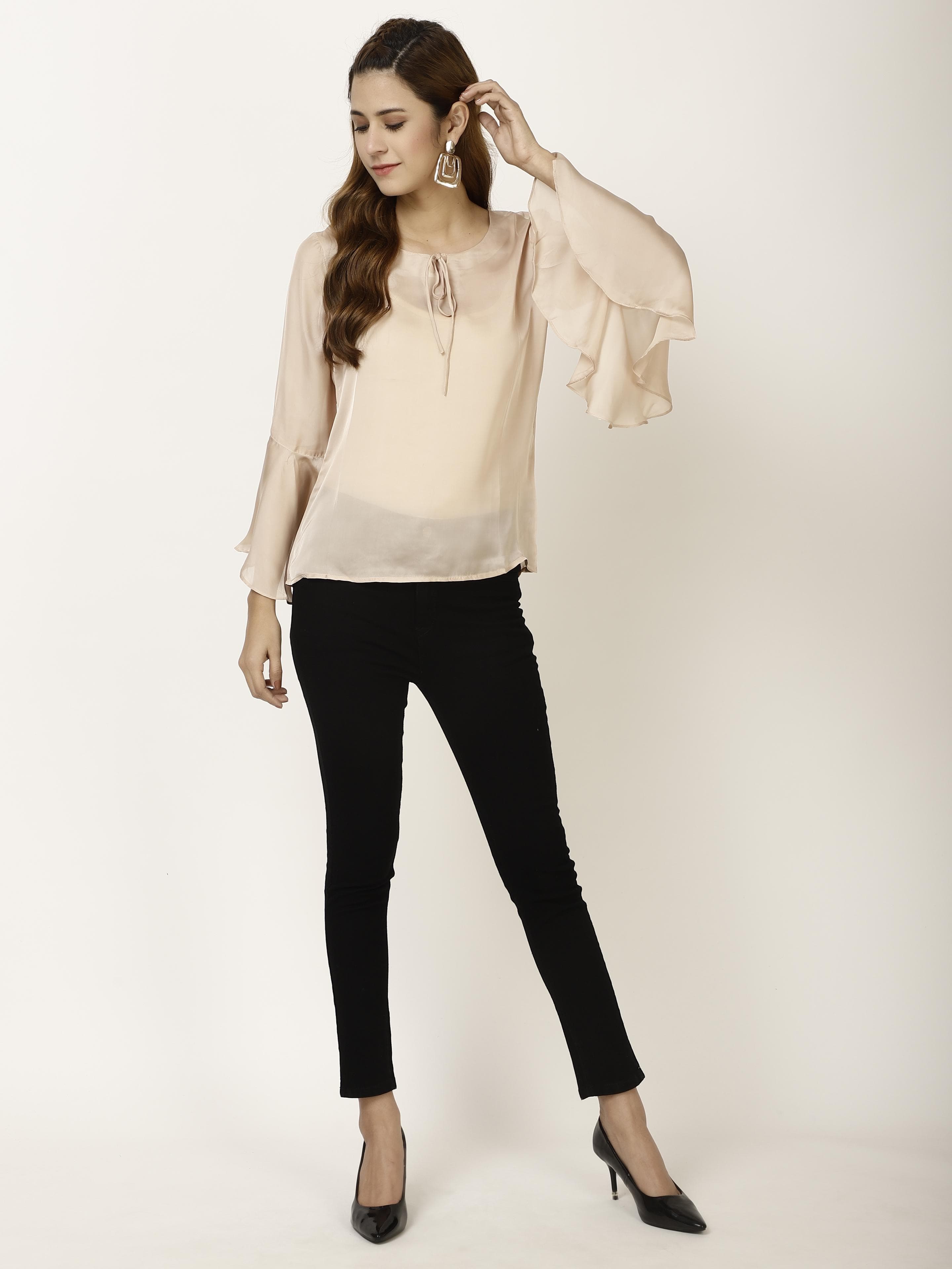 Shimmer flared Sleeve Womens Tops