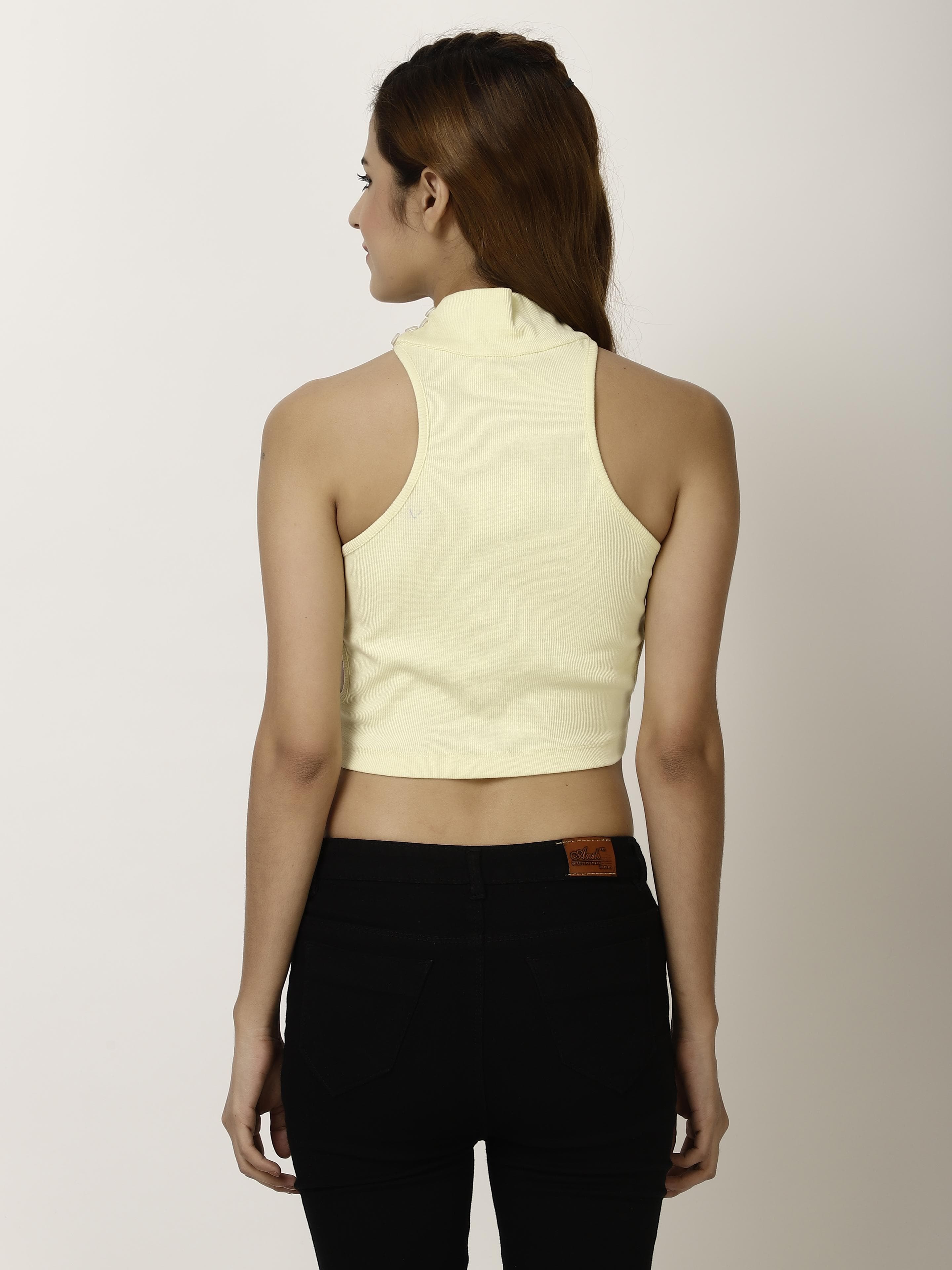 Sleeve less crop Womens Tops