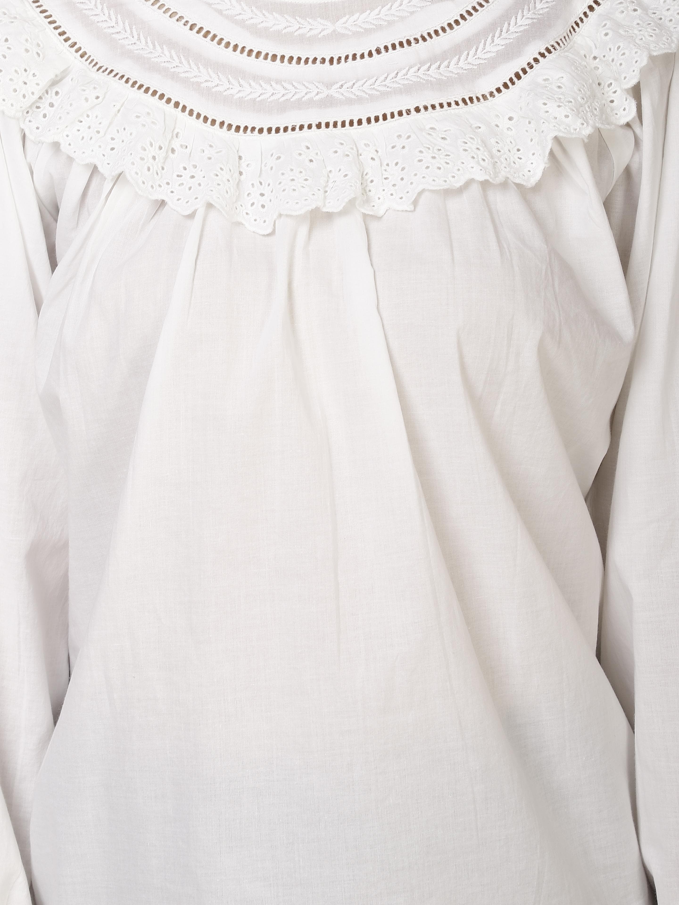 Full sleeve white Womens Tops
