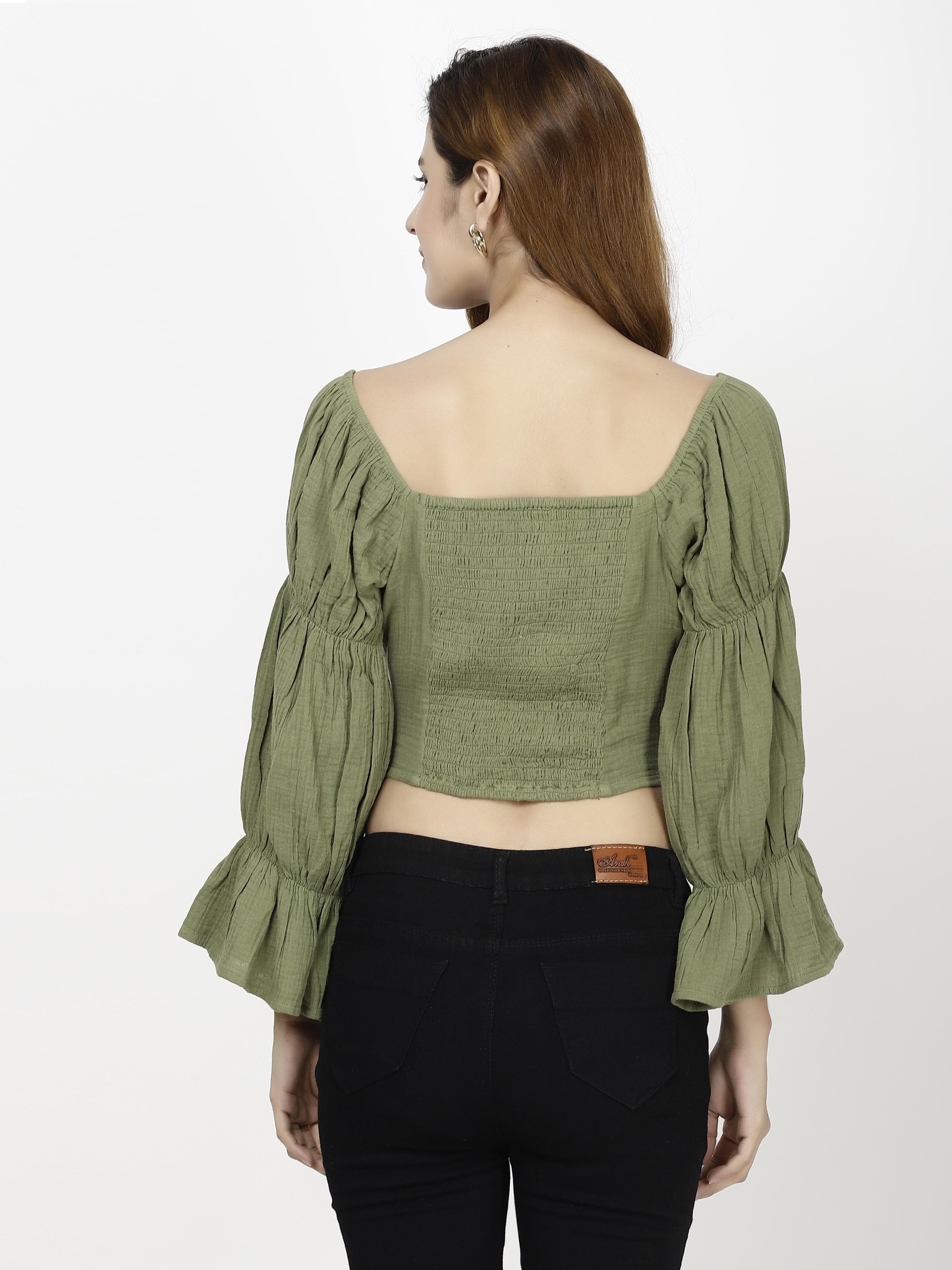 Full sleeve crop Womens Tops