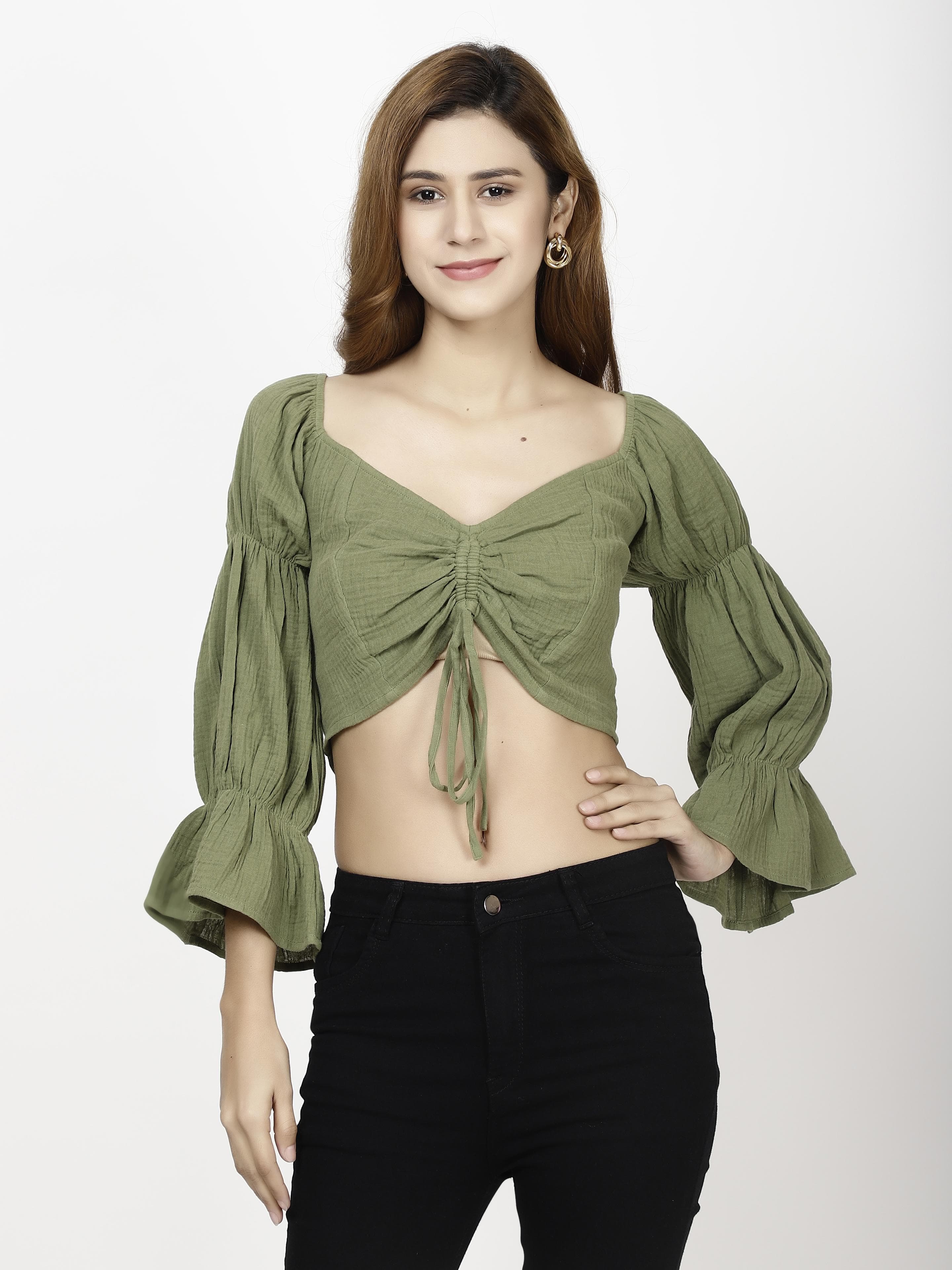 Full sleeve crop Womens Tops