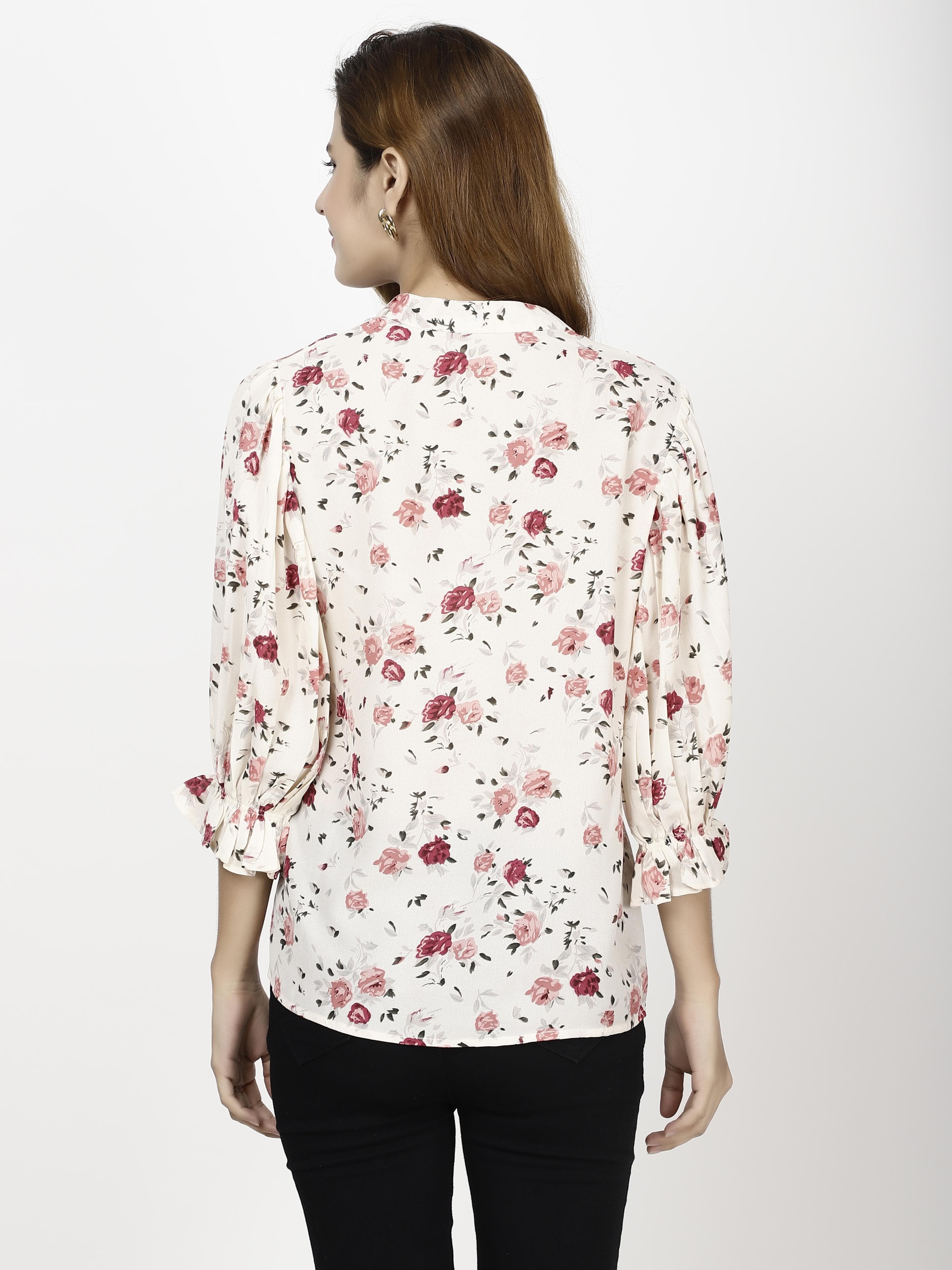 Gathered sleeve Womens Tops