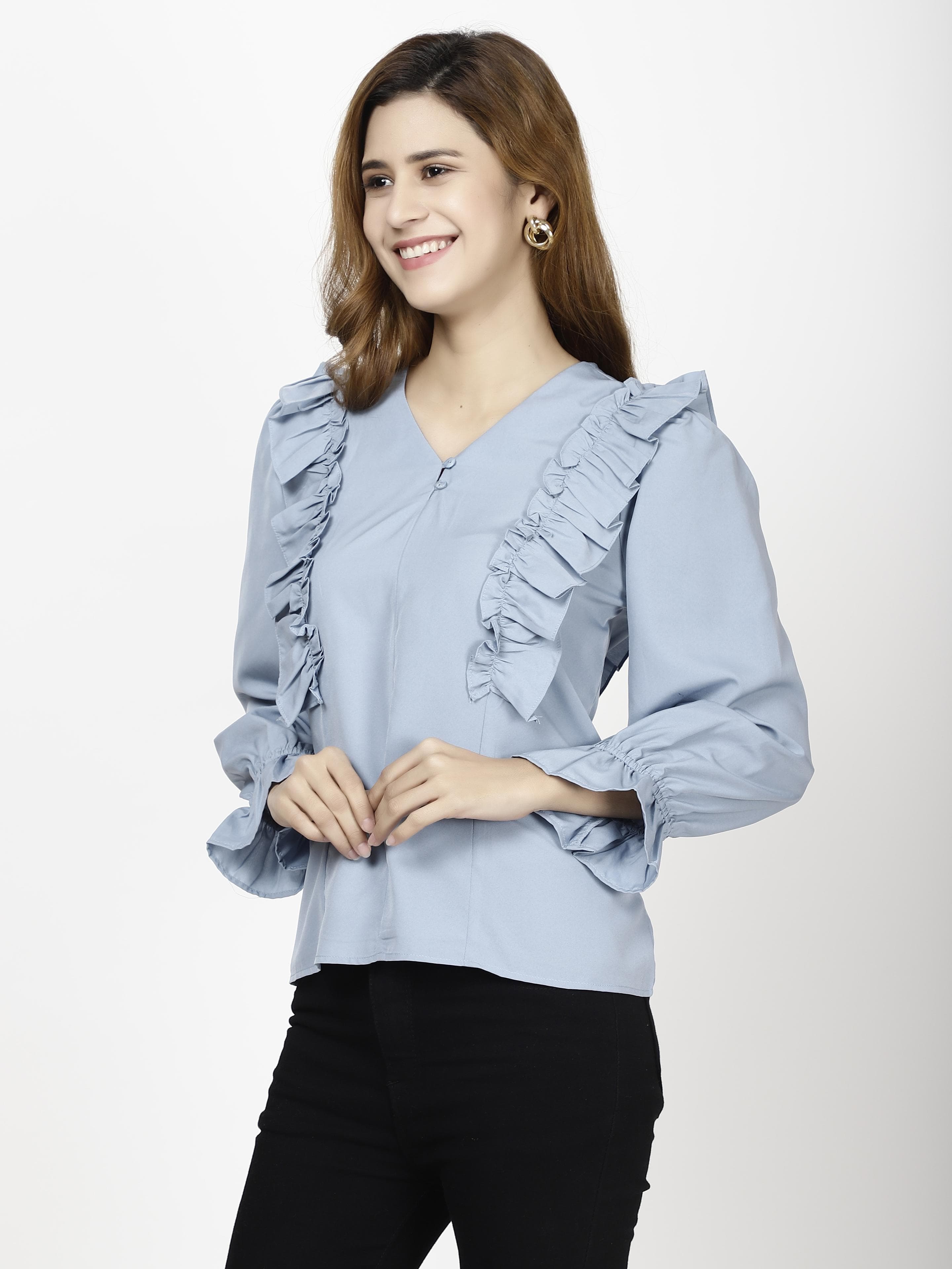 Ruffeled design Womens Tops