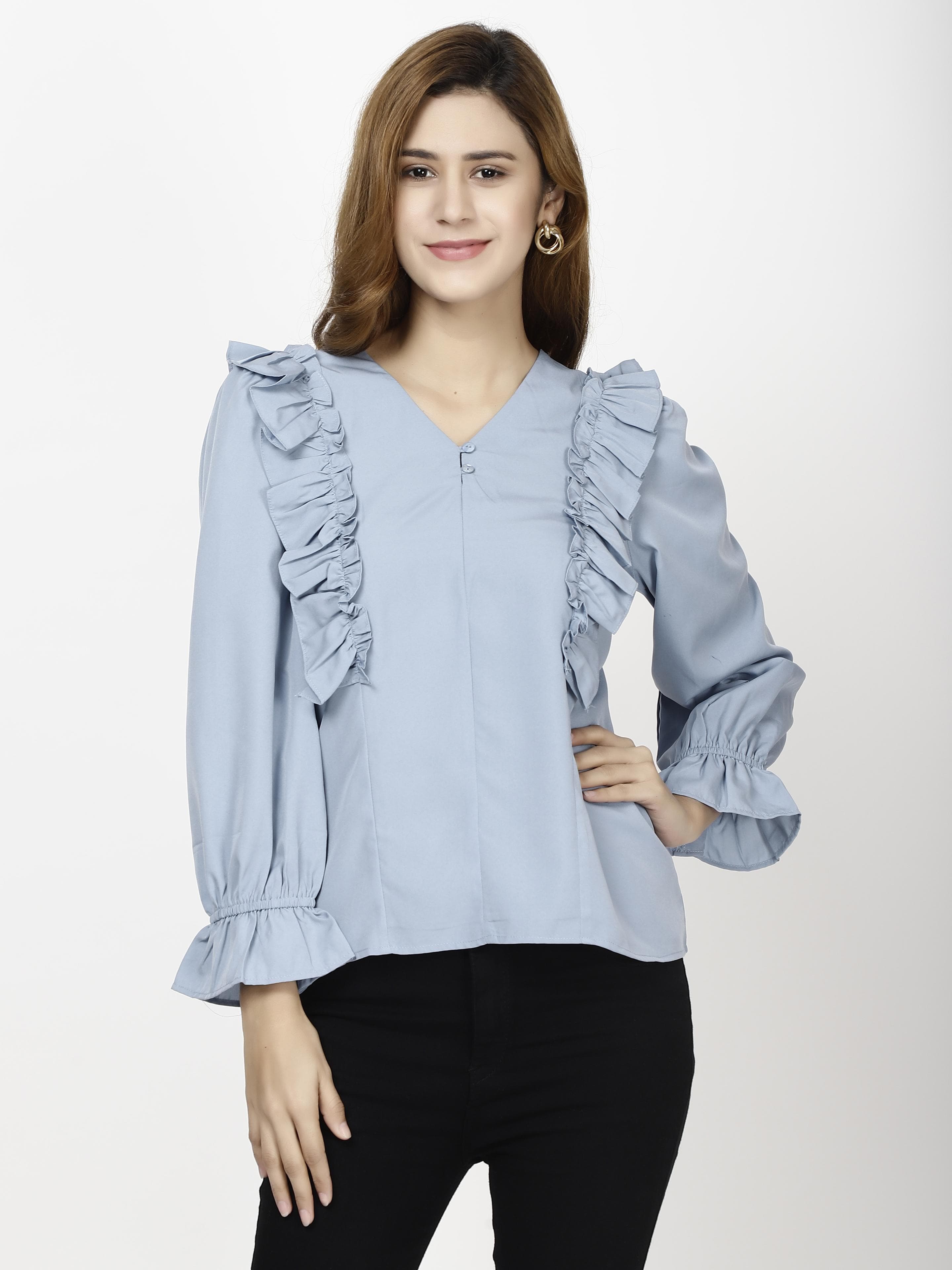 Ruffeled design Womens Tops