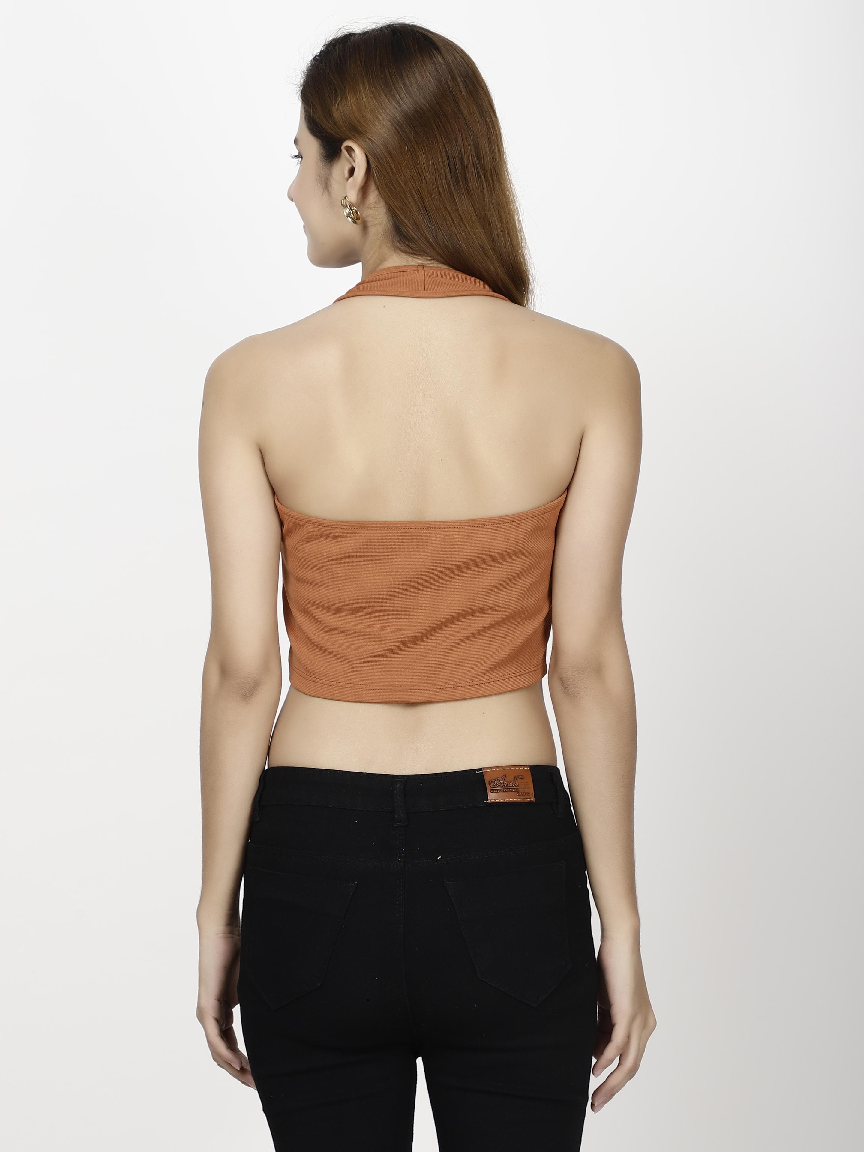 V-neck Crop Womens Tops