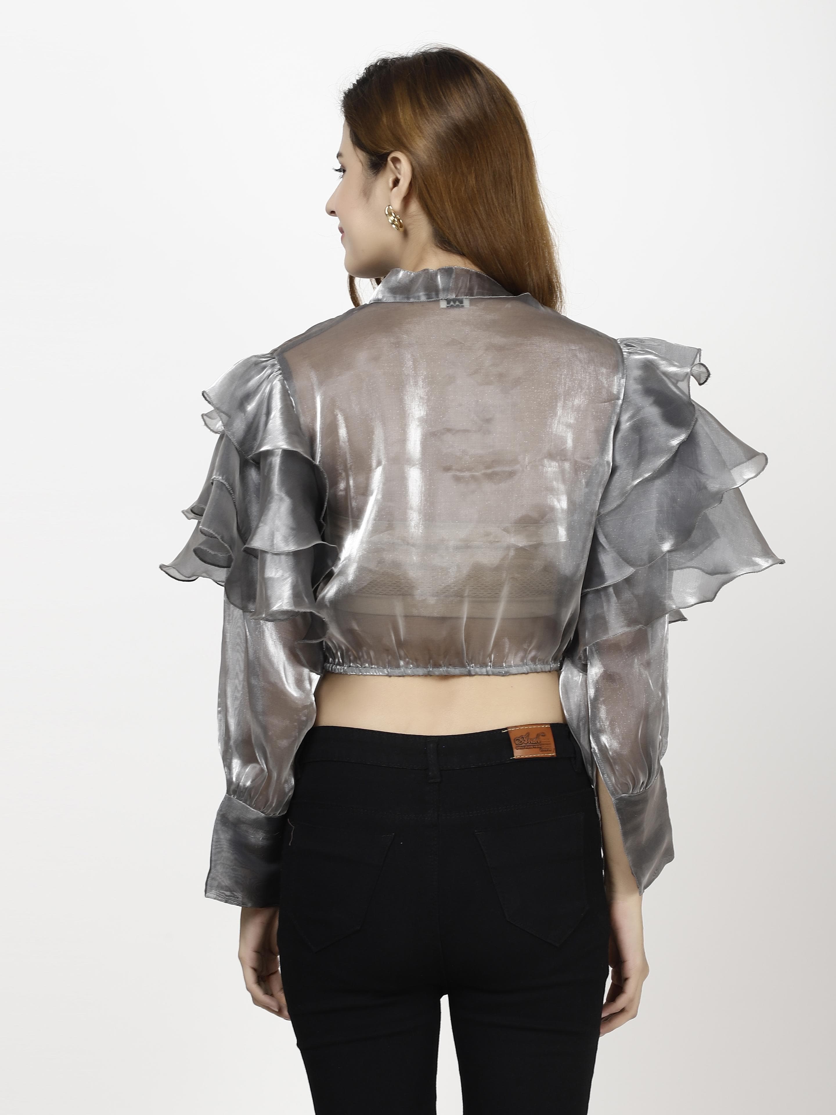 Organza crop Womens Tops