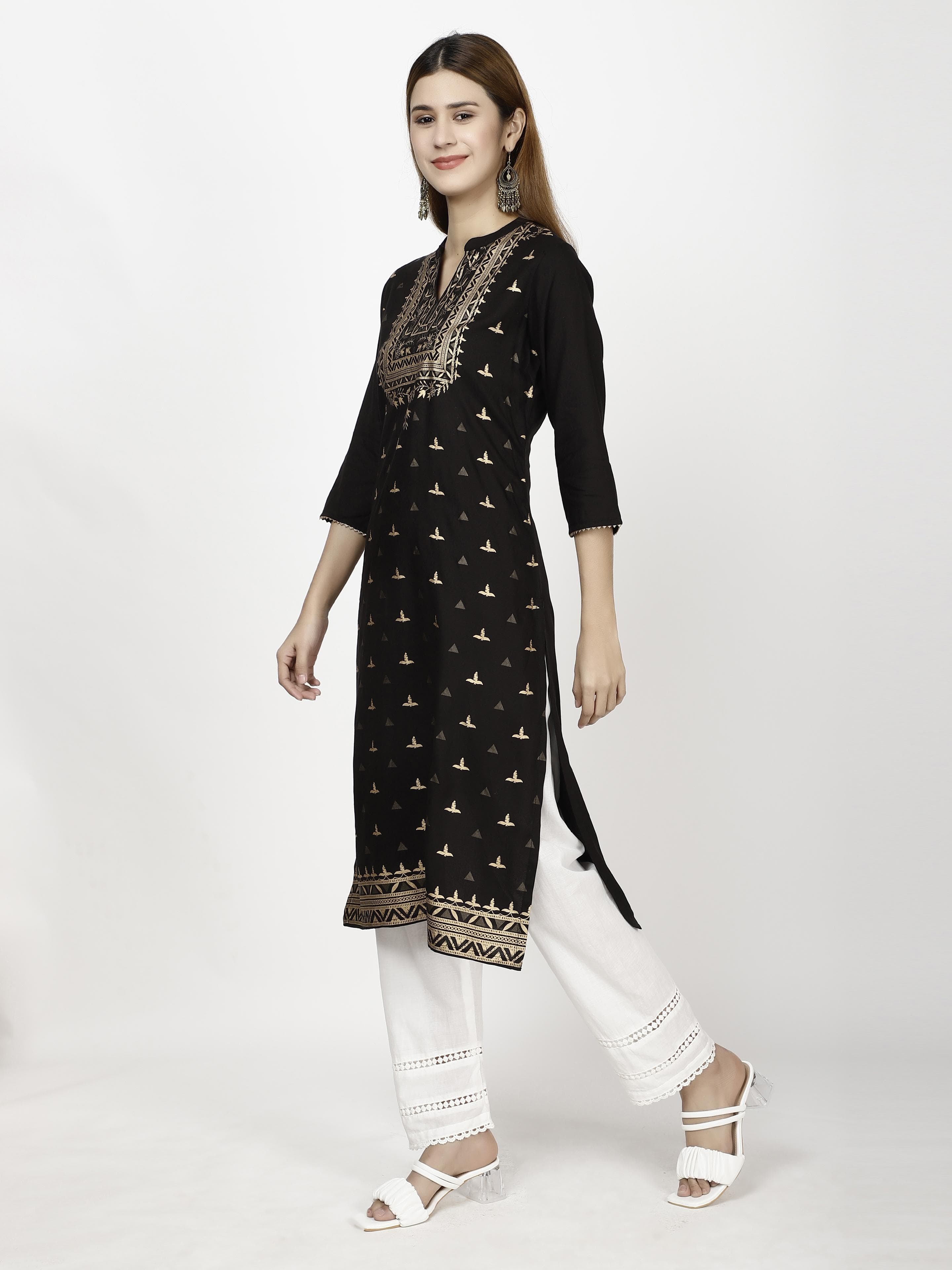 Gold printed Kurtas & Suits