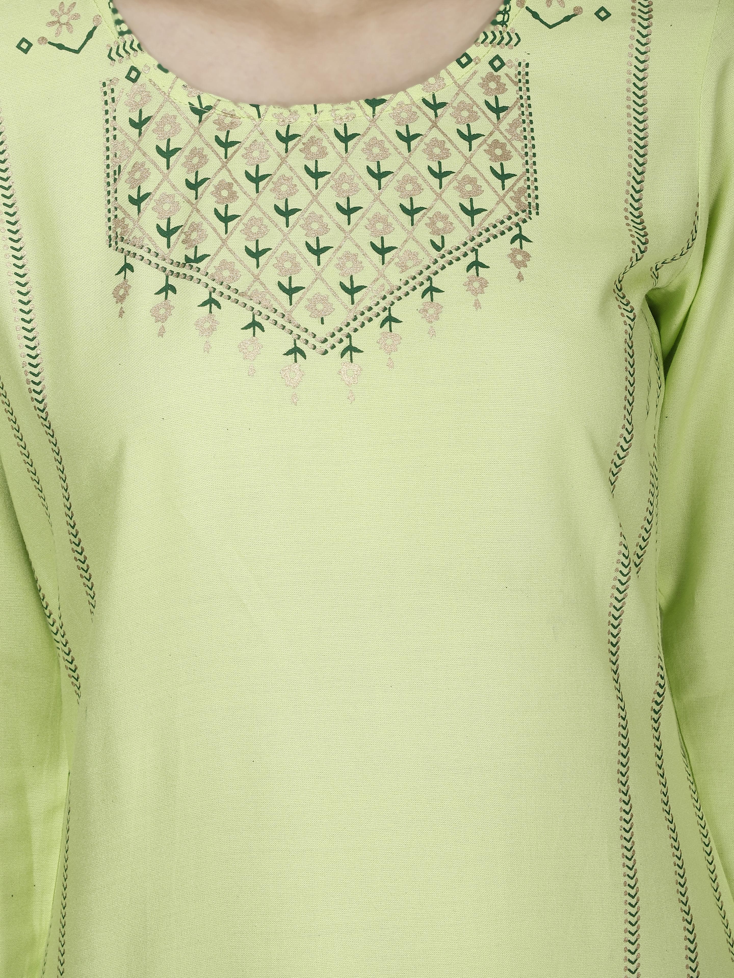 Round neck Front embroidered Kurtas & Suits