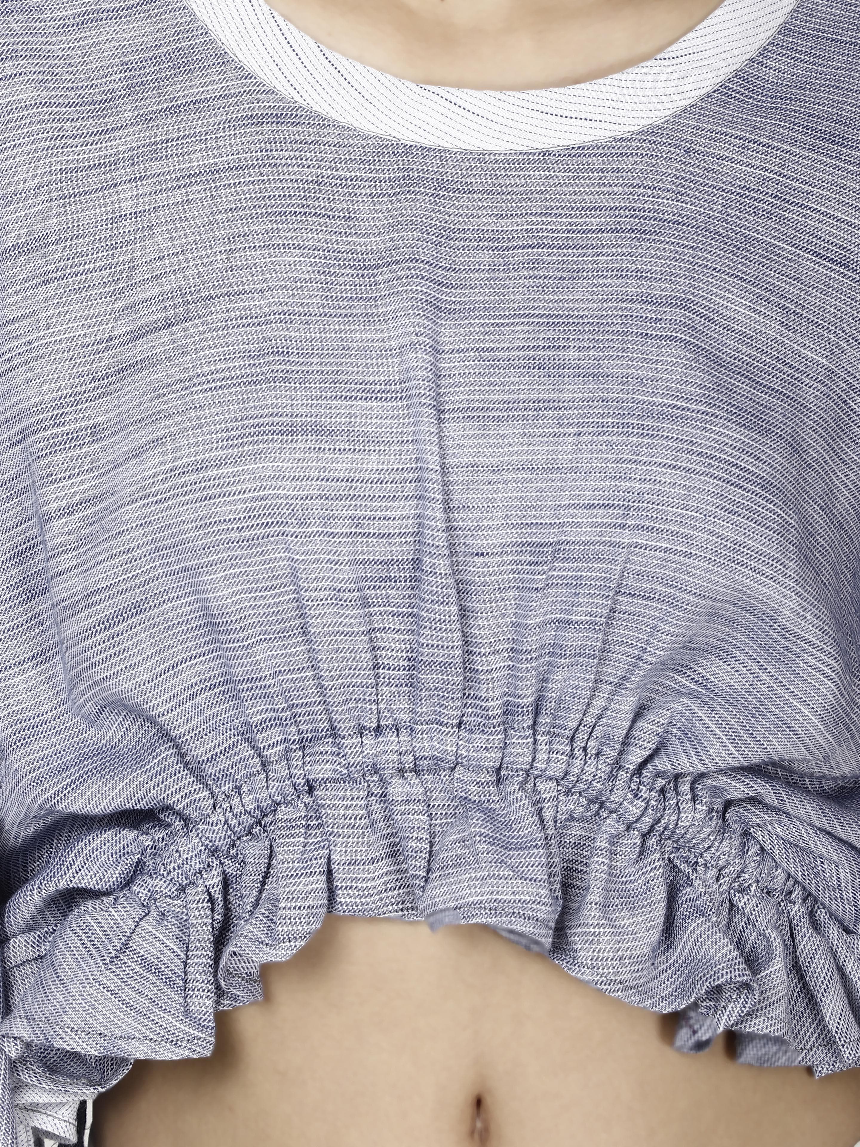 Waist tie crop Womens Tops