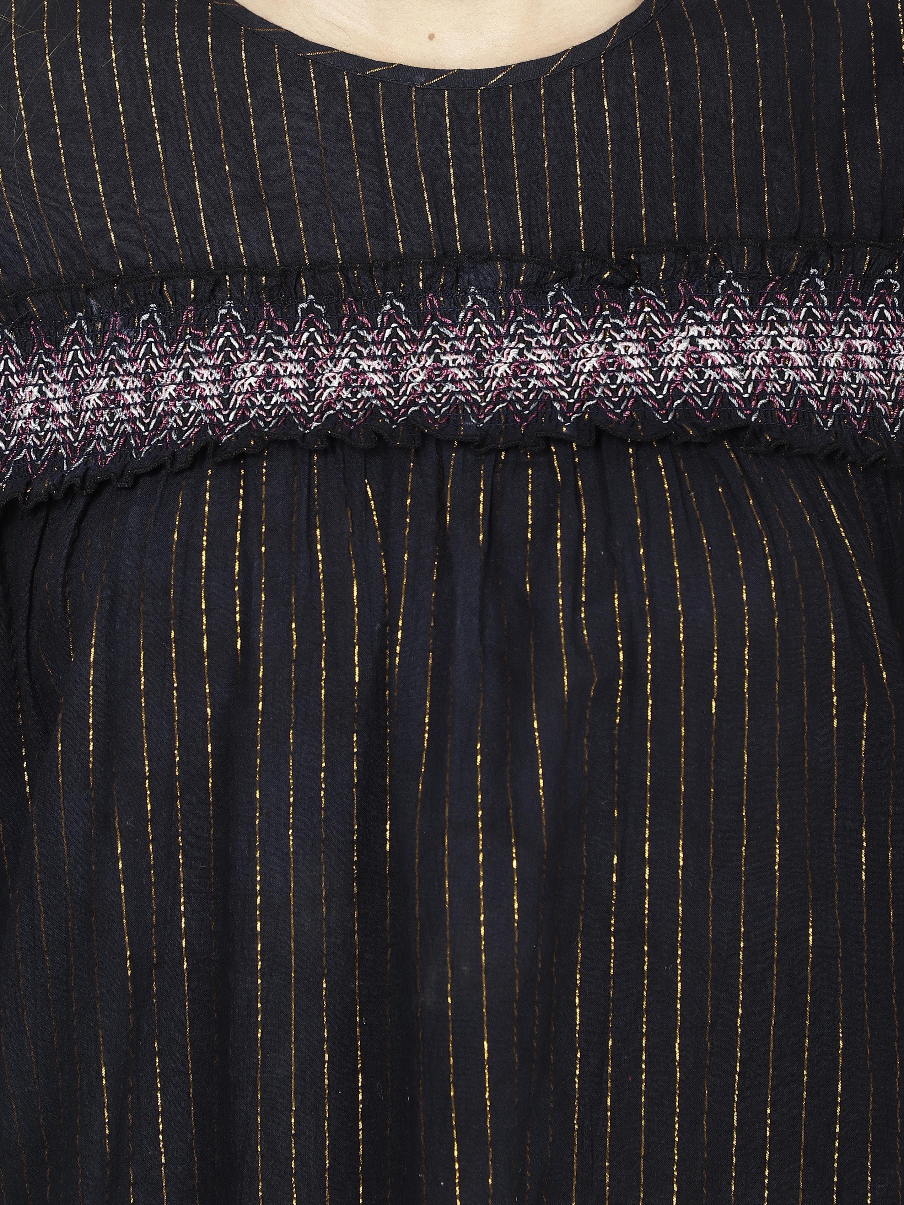 Embroidered flared Womens Tops