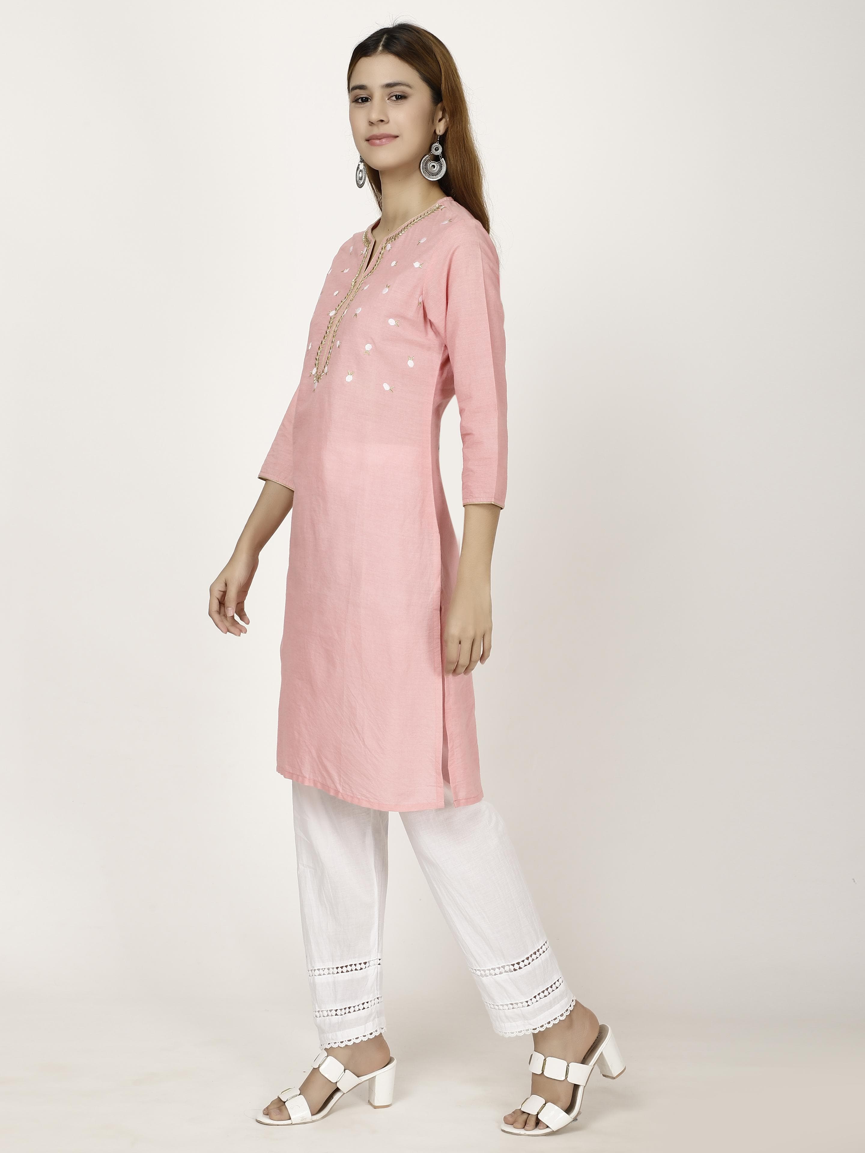 Neck Embroidered Kurta