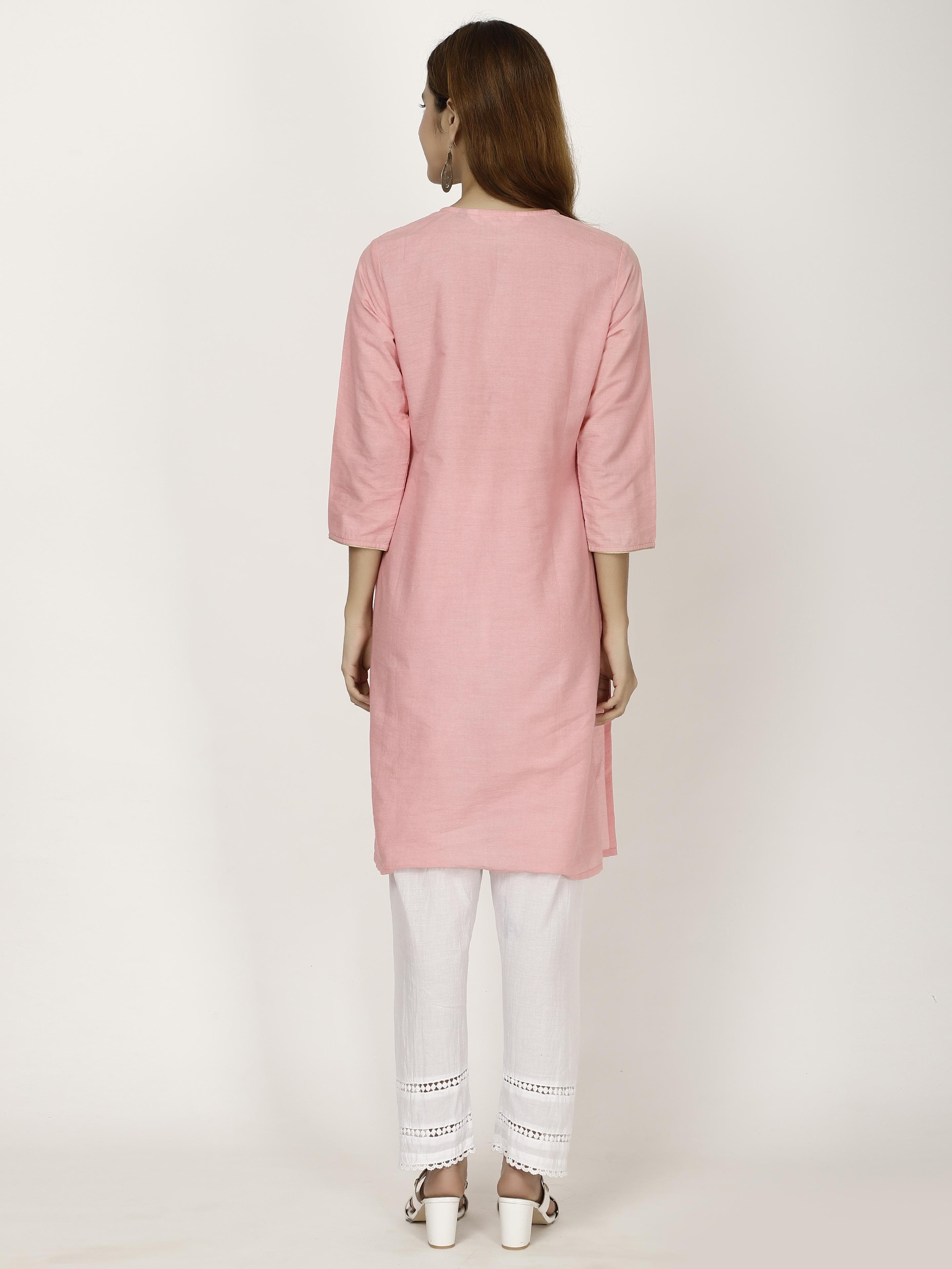 Neck Embroidered Kurta