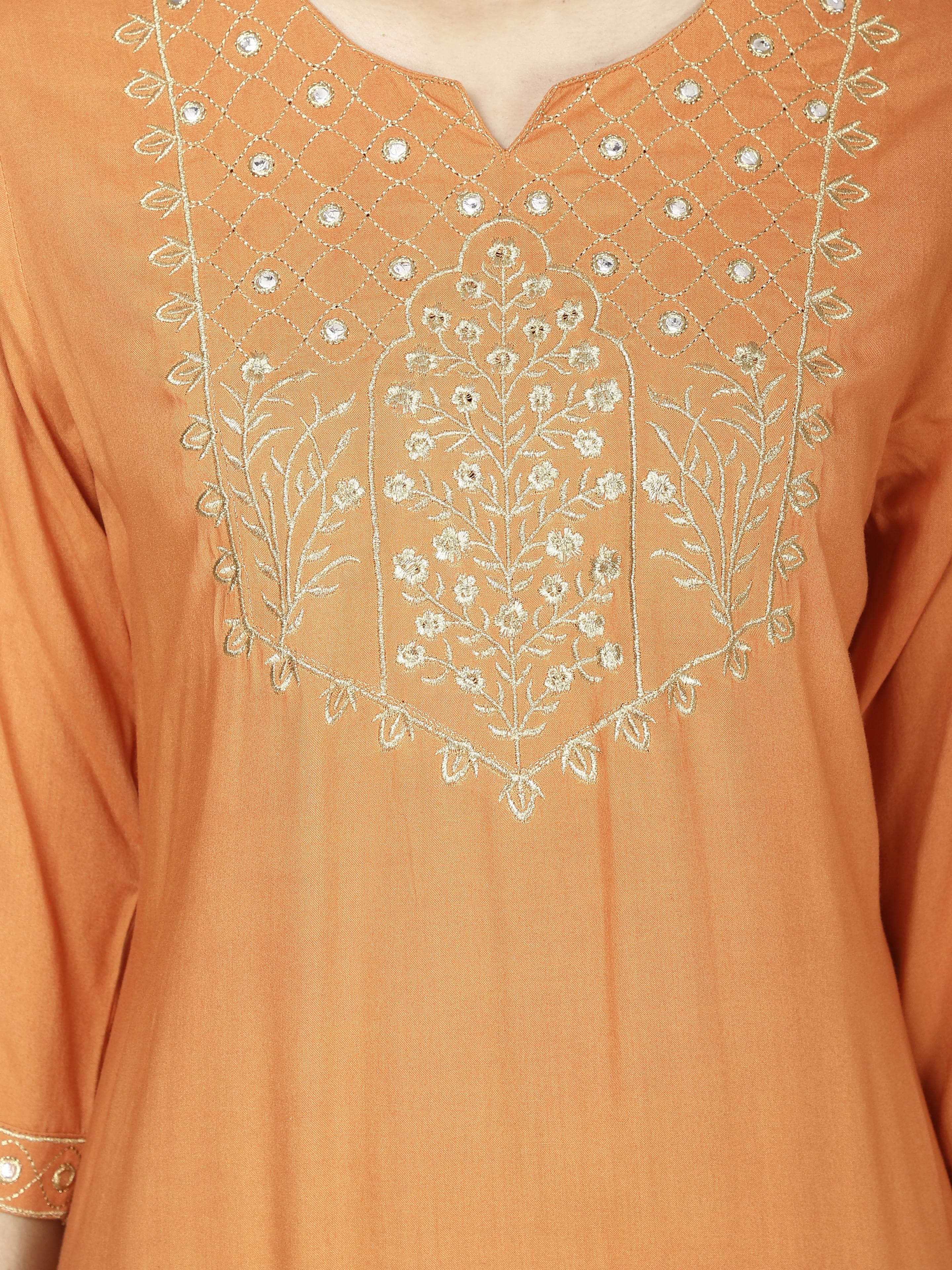 Neck Embroidered Kurta