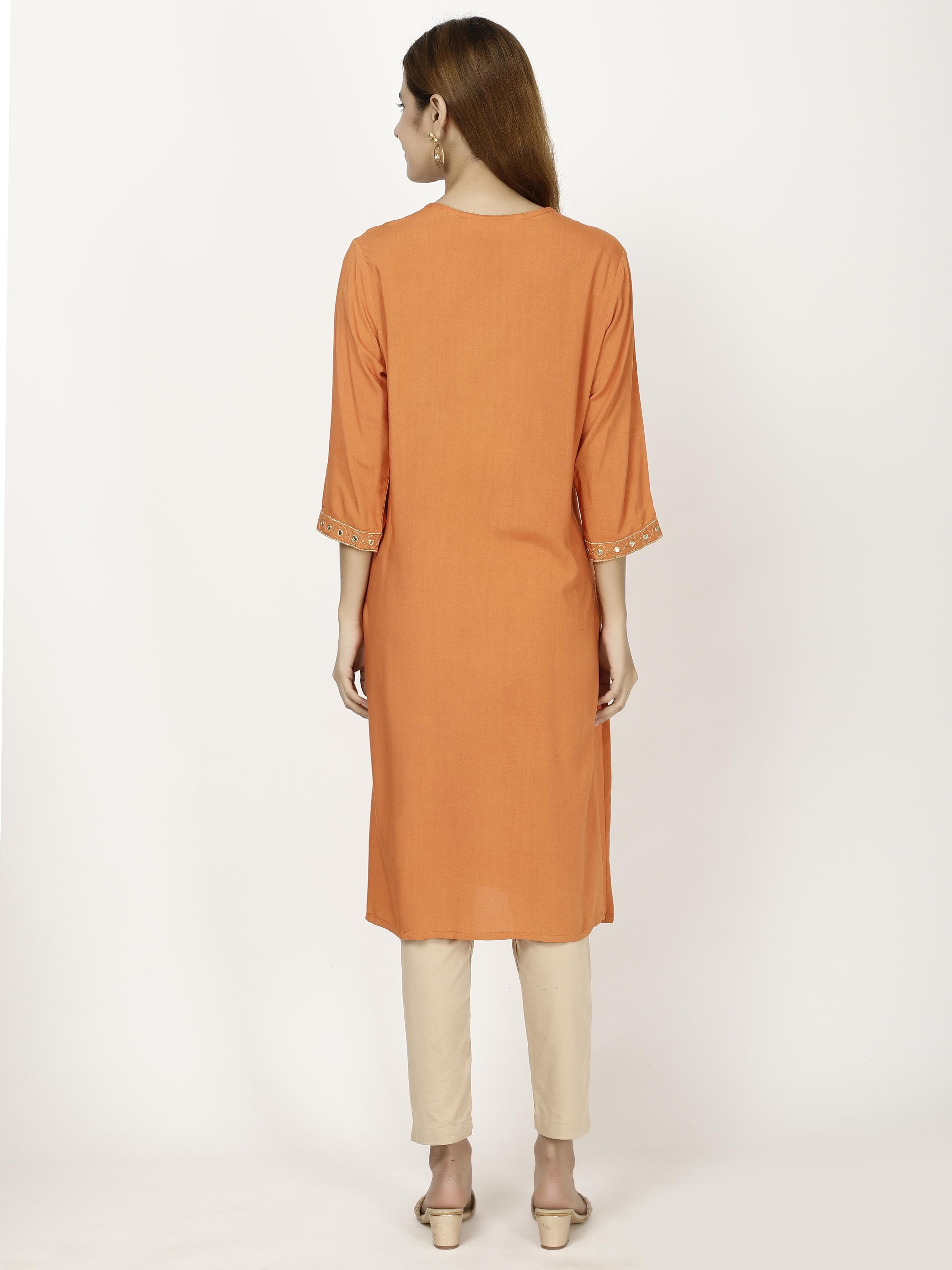 Neck Embroidered Kurta
