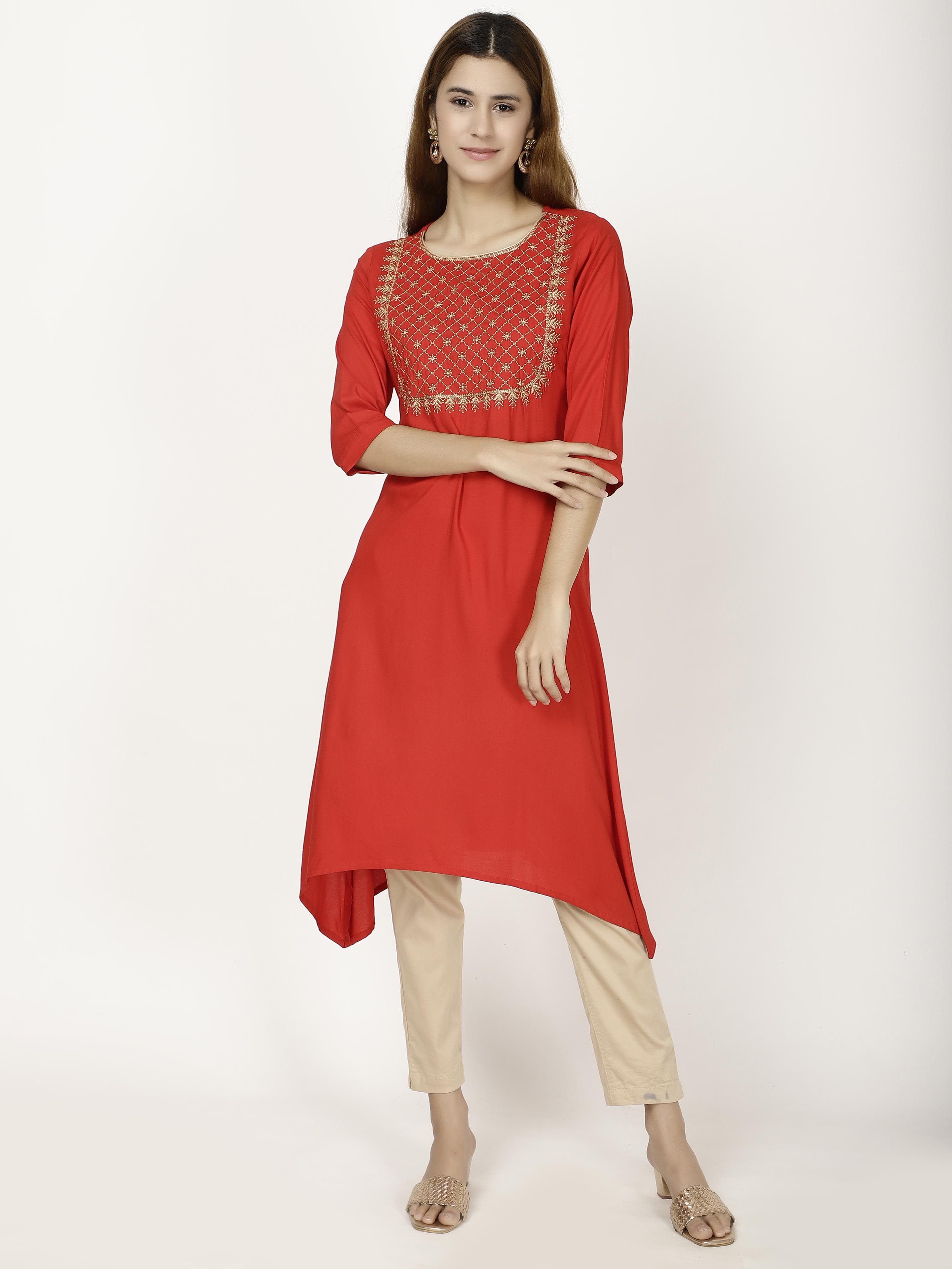 A-line embroidered Kurta