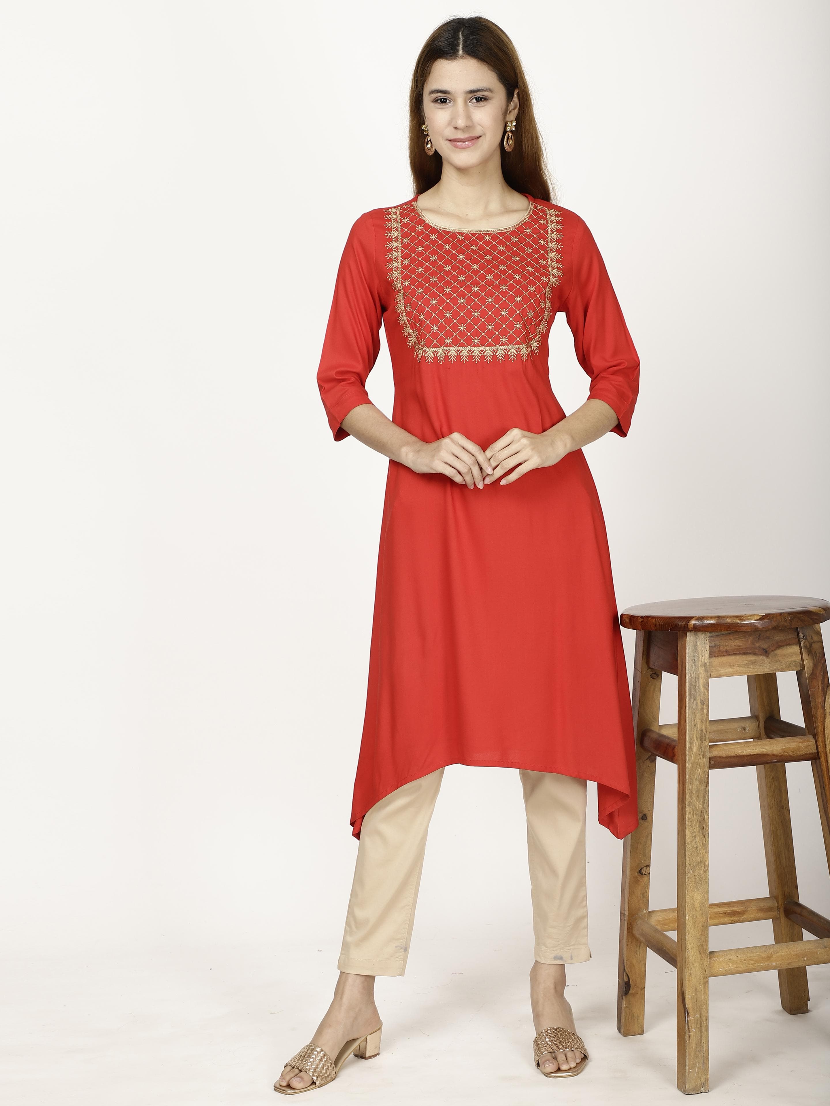 A-line embroidered Kurta