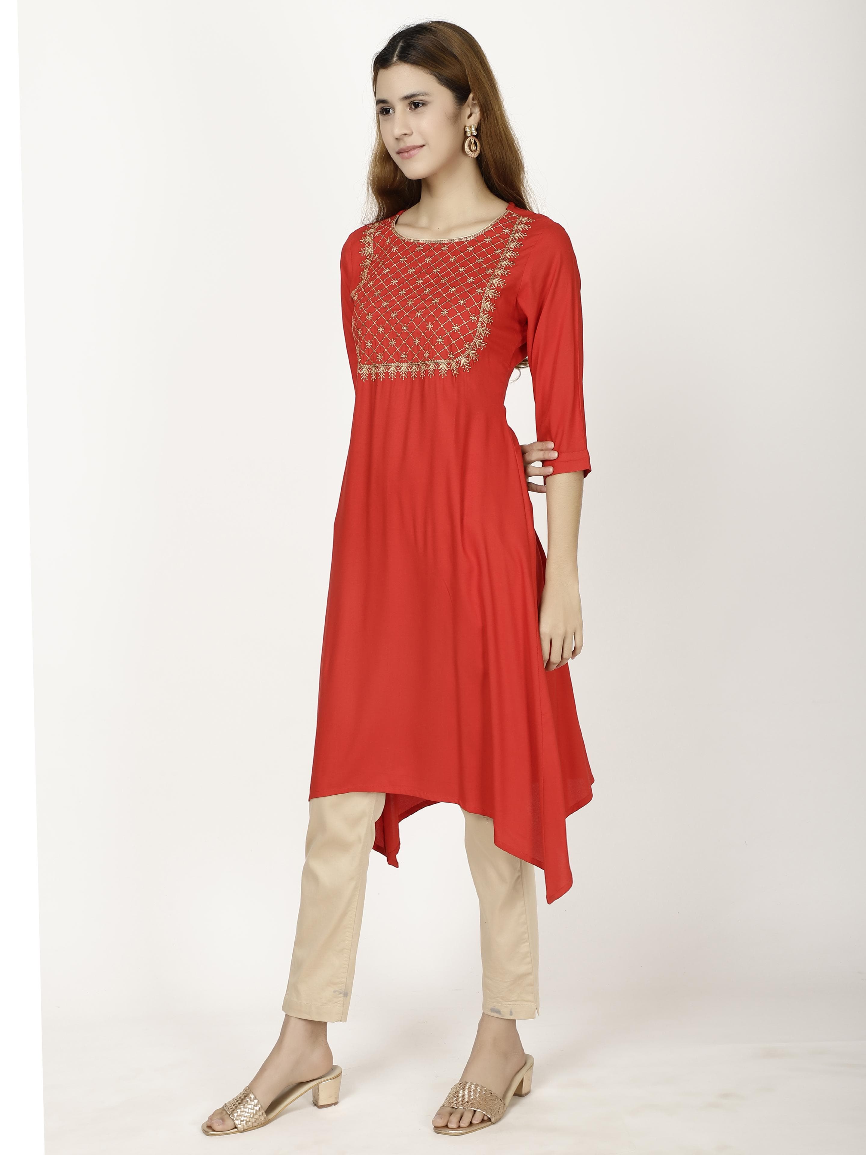 A-line embroidered Kurta