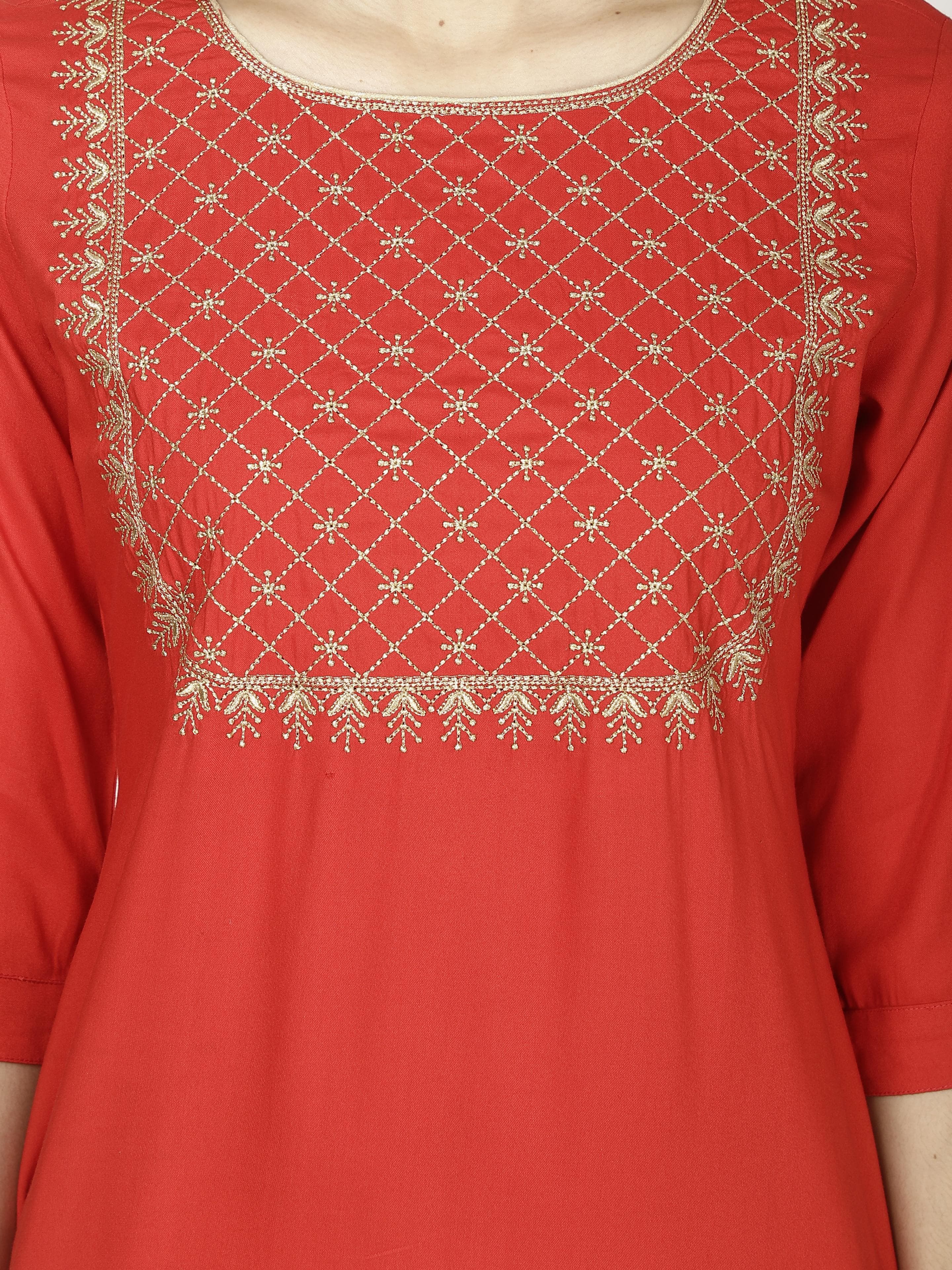 A-line embroidered Kurta