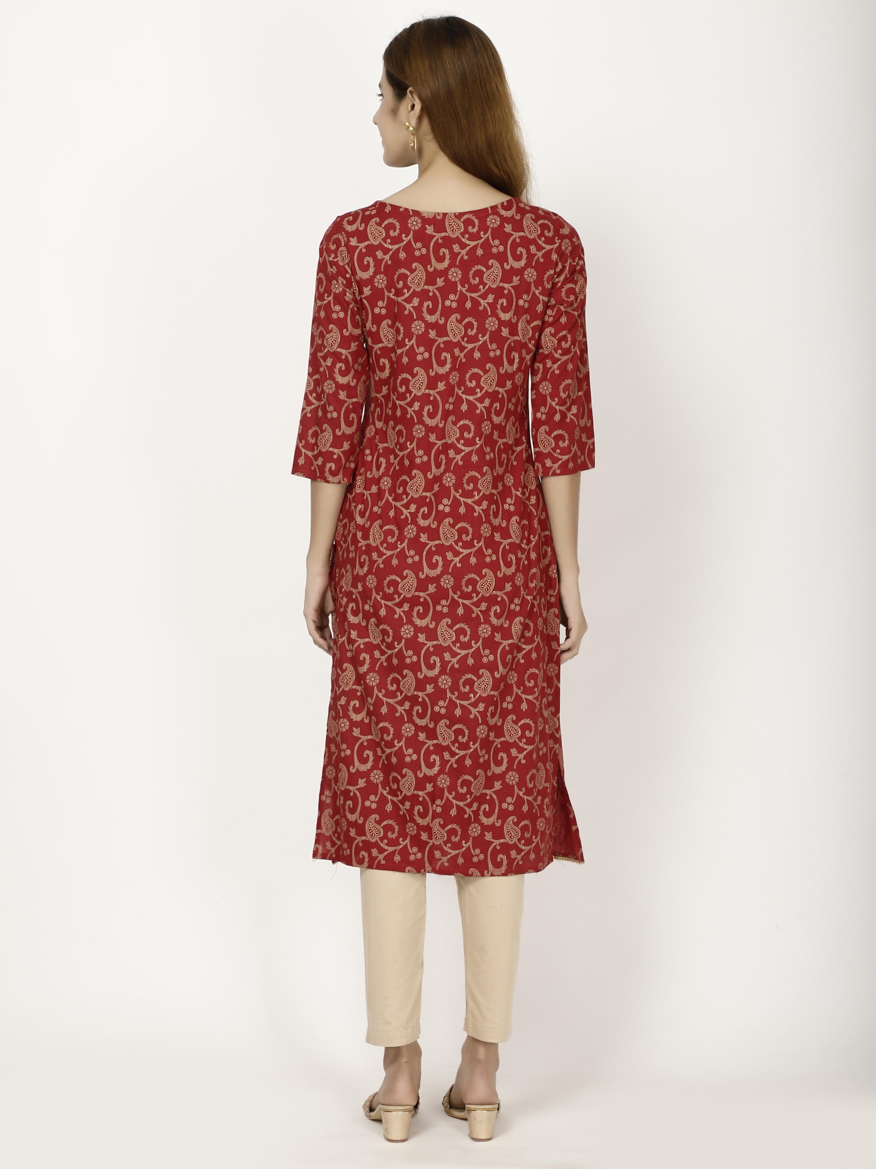 Neck Embroidered Kurta