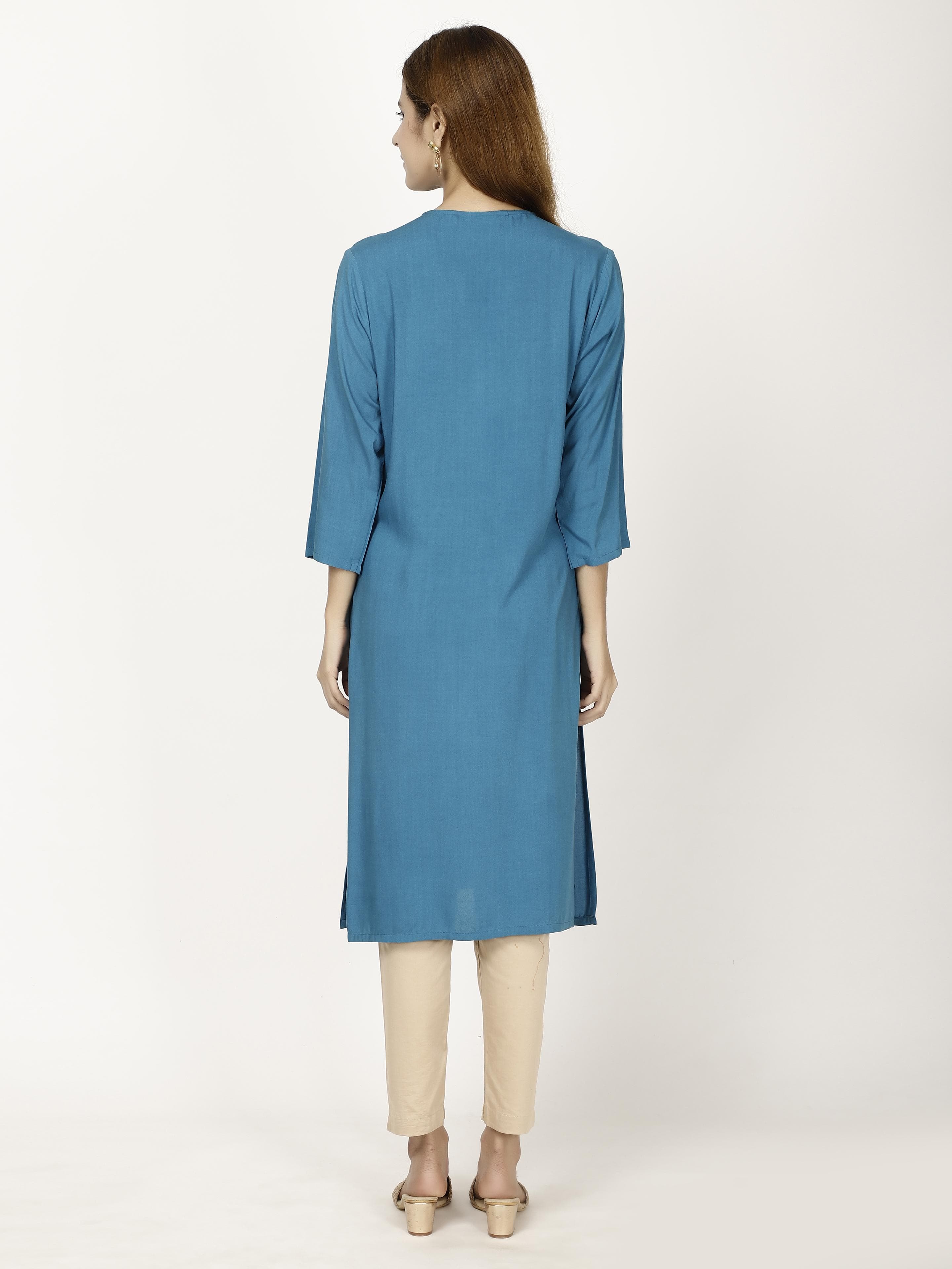 Blue A-line Kurta