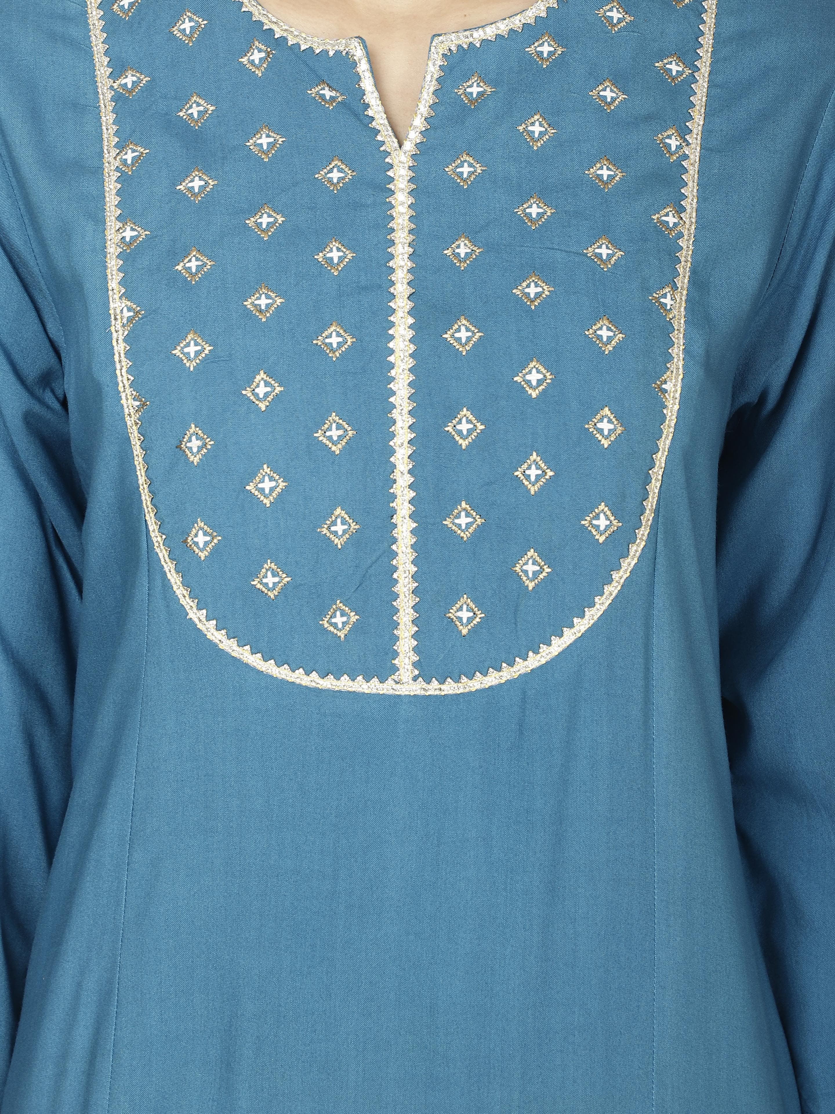 Blue A-line Kurta