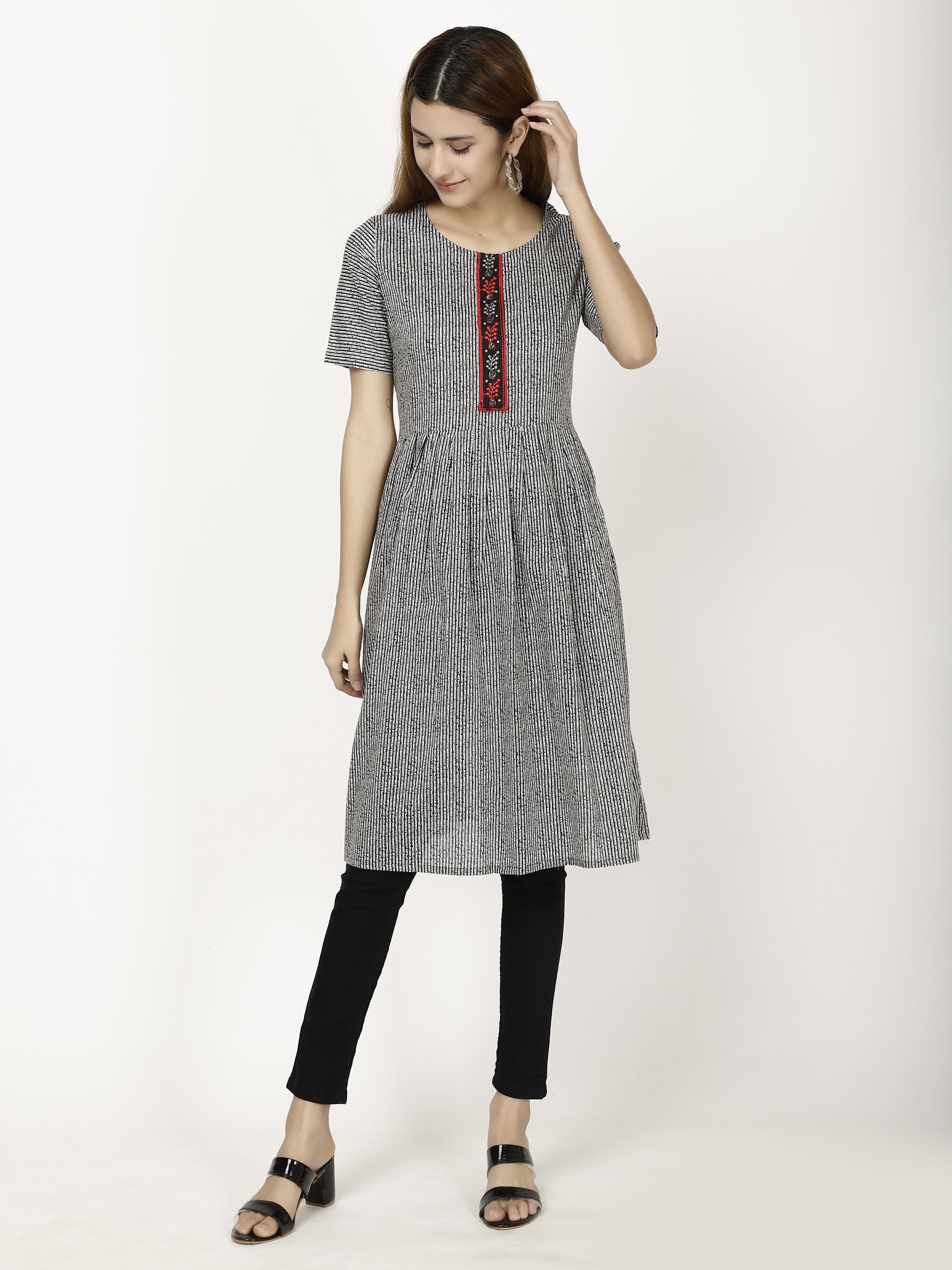 Striped Flared kurta