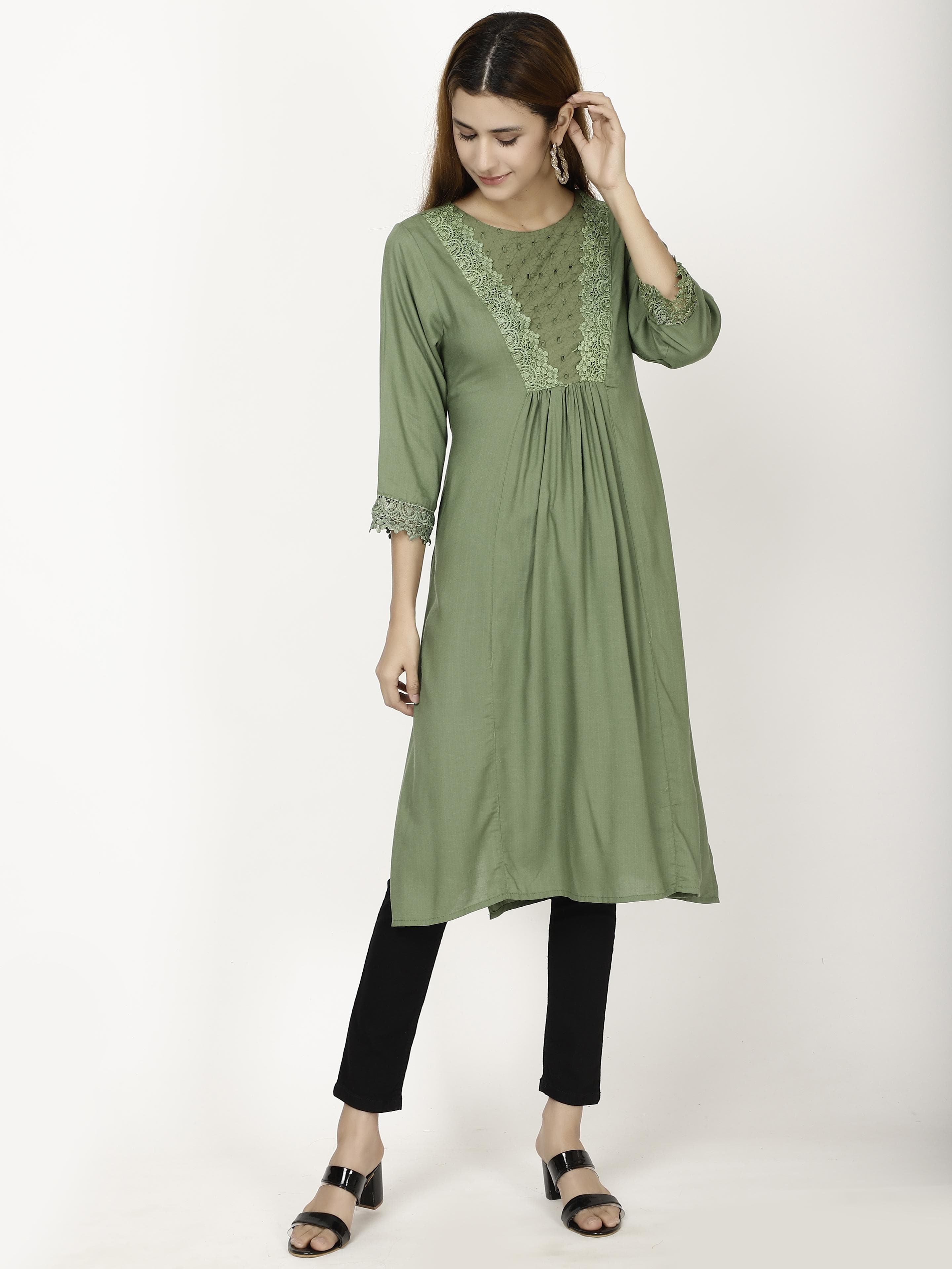 Embroidered Flared Kurta