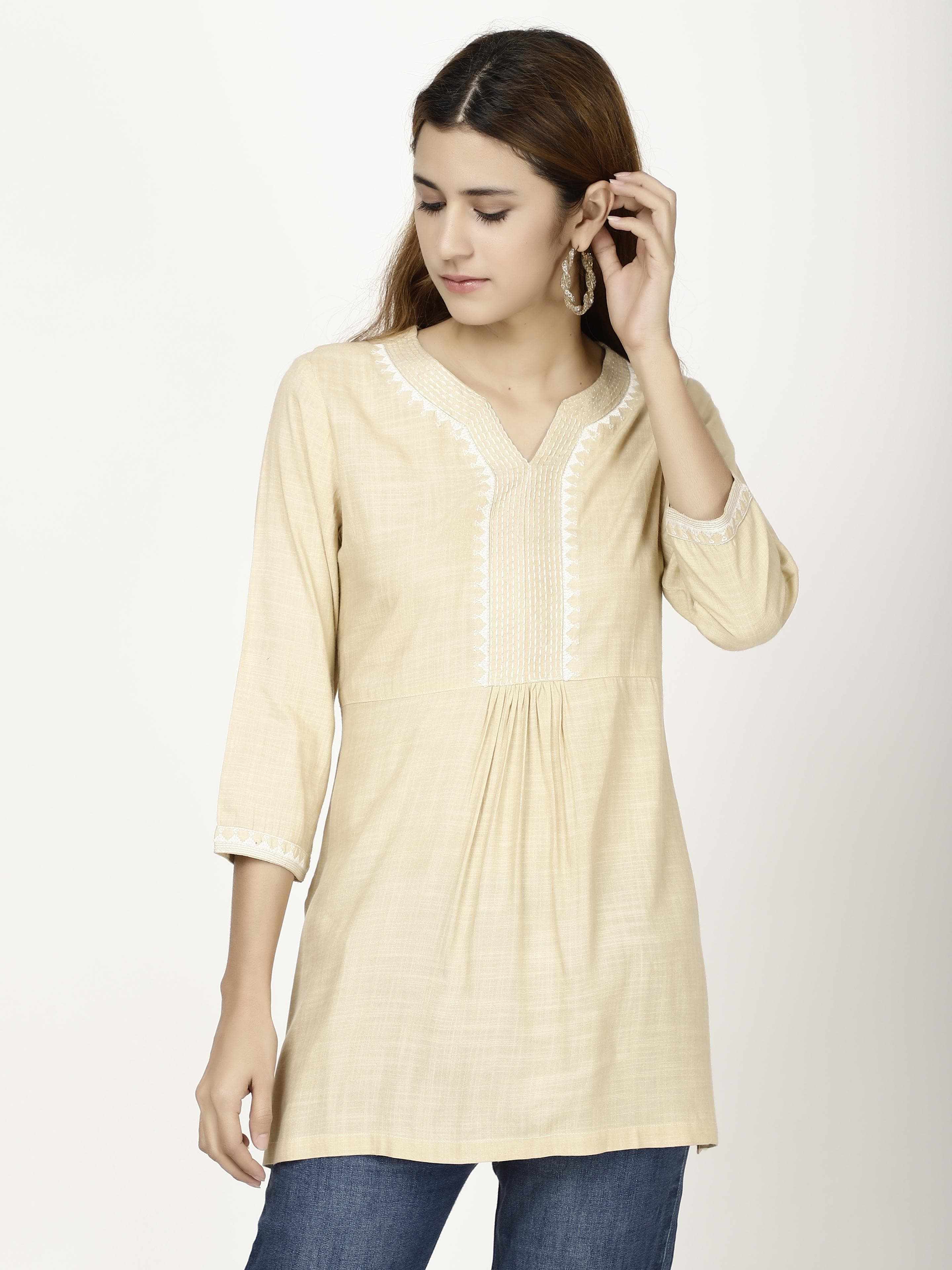 Womens embroidered short kurta