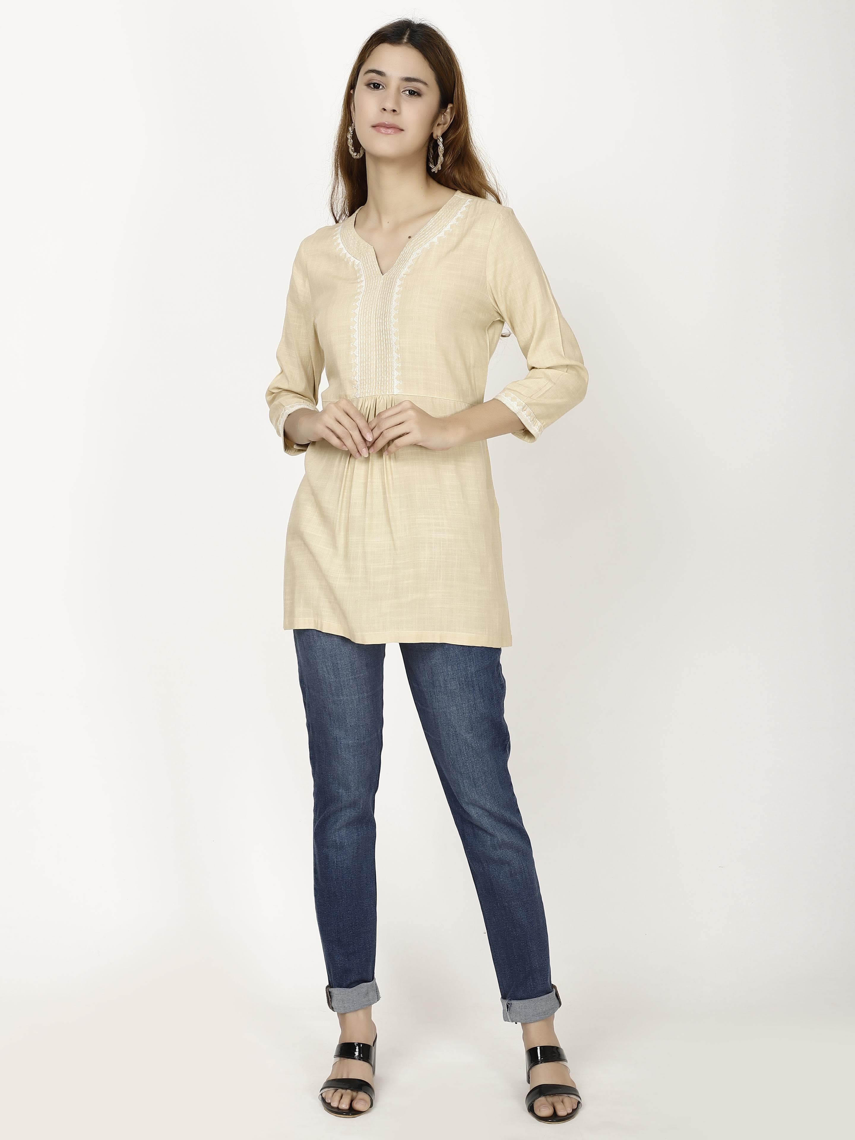 Womens embroidered short kurta