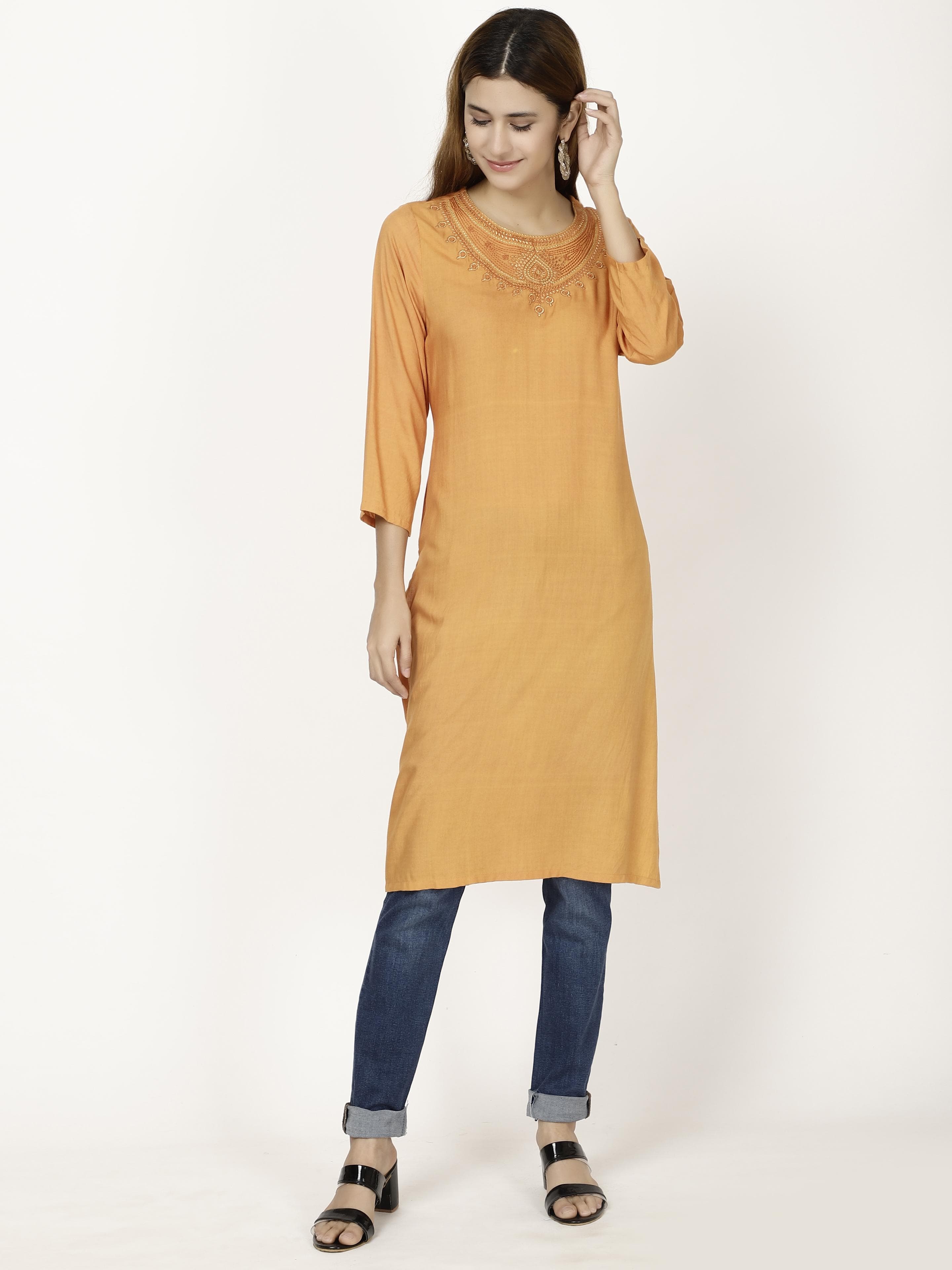 Embroidered Straight fit kurta