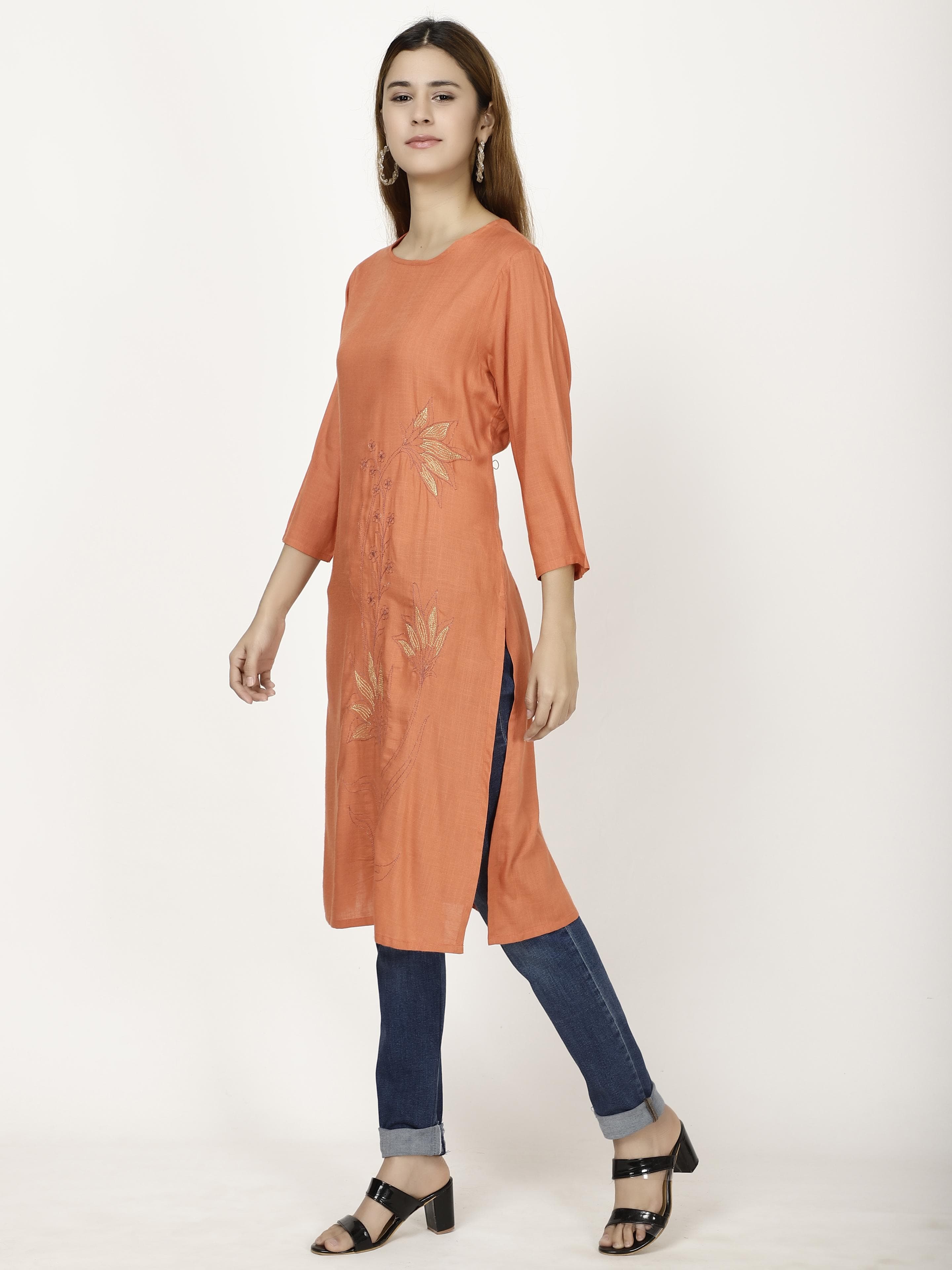 Embroidered A-line Kurta