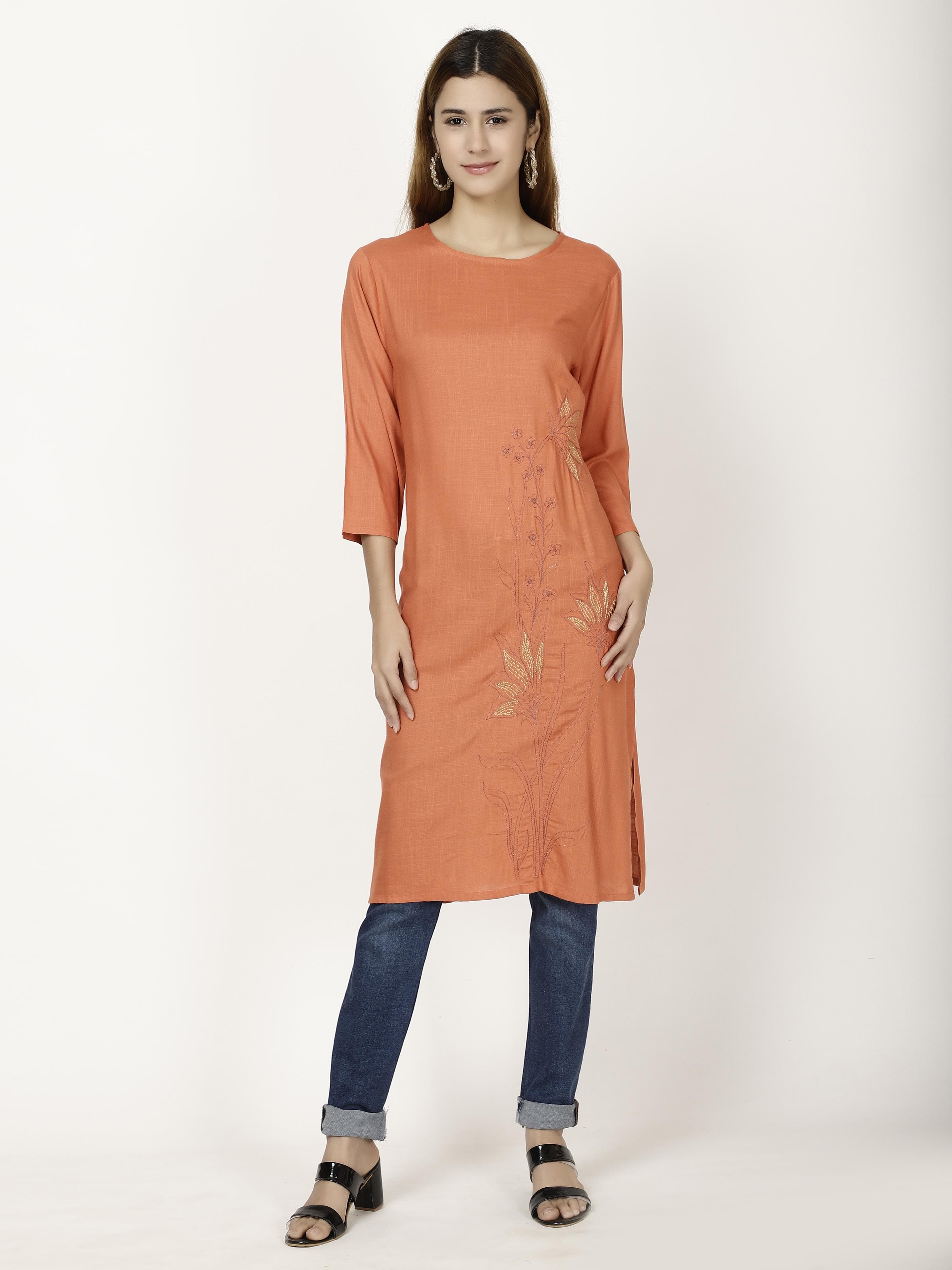 Embroidered A-line Kurta