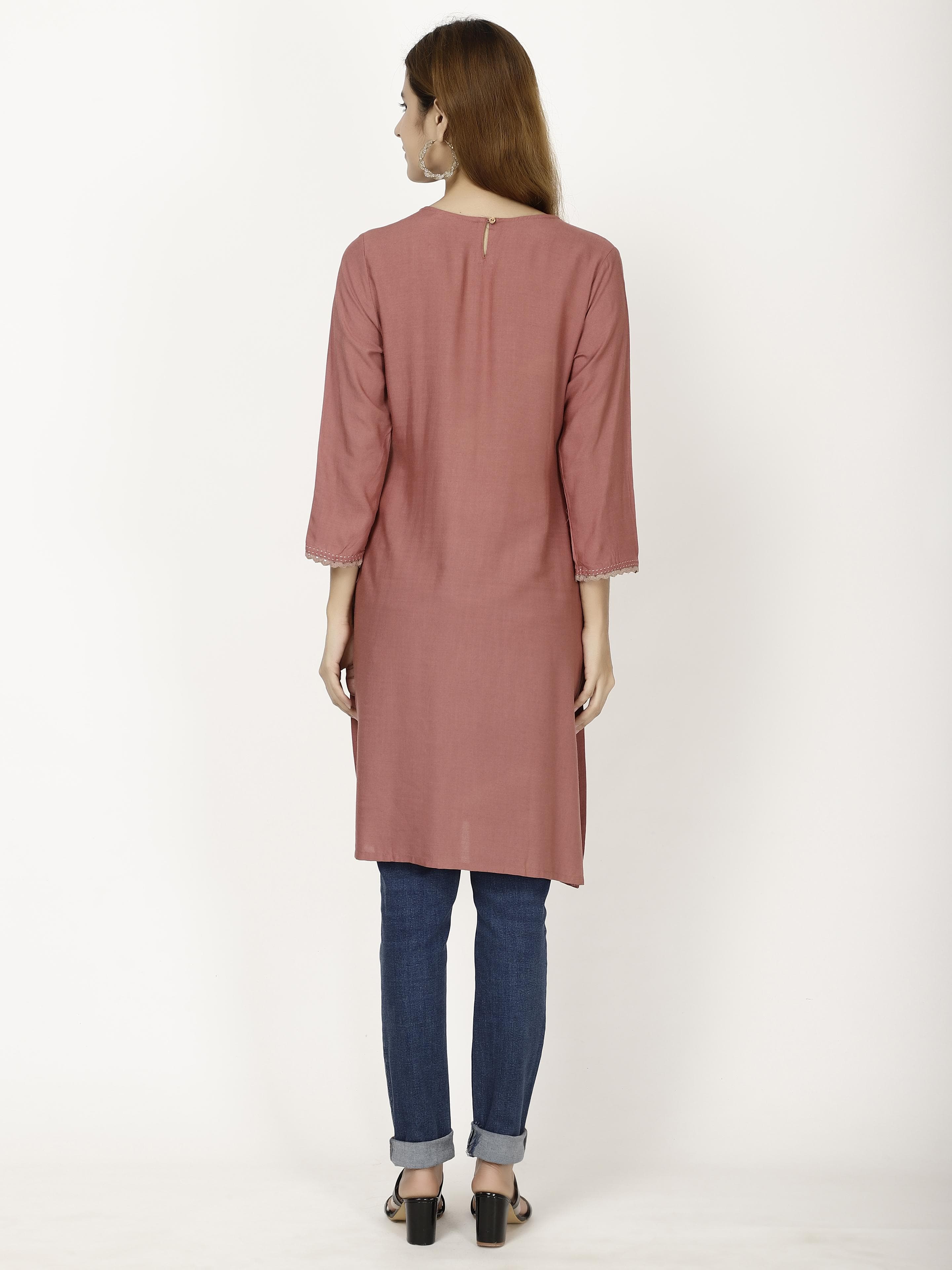 Embroidered A-line Kurta