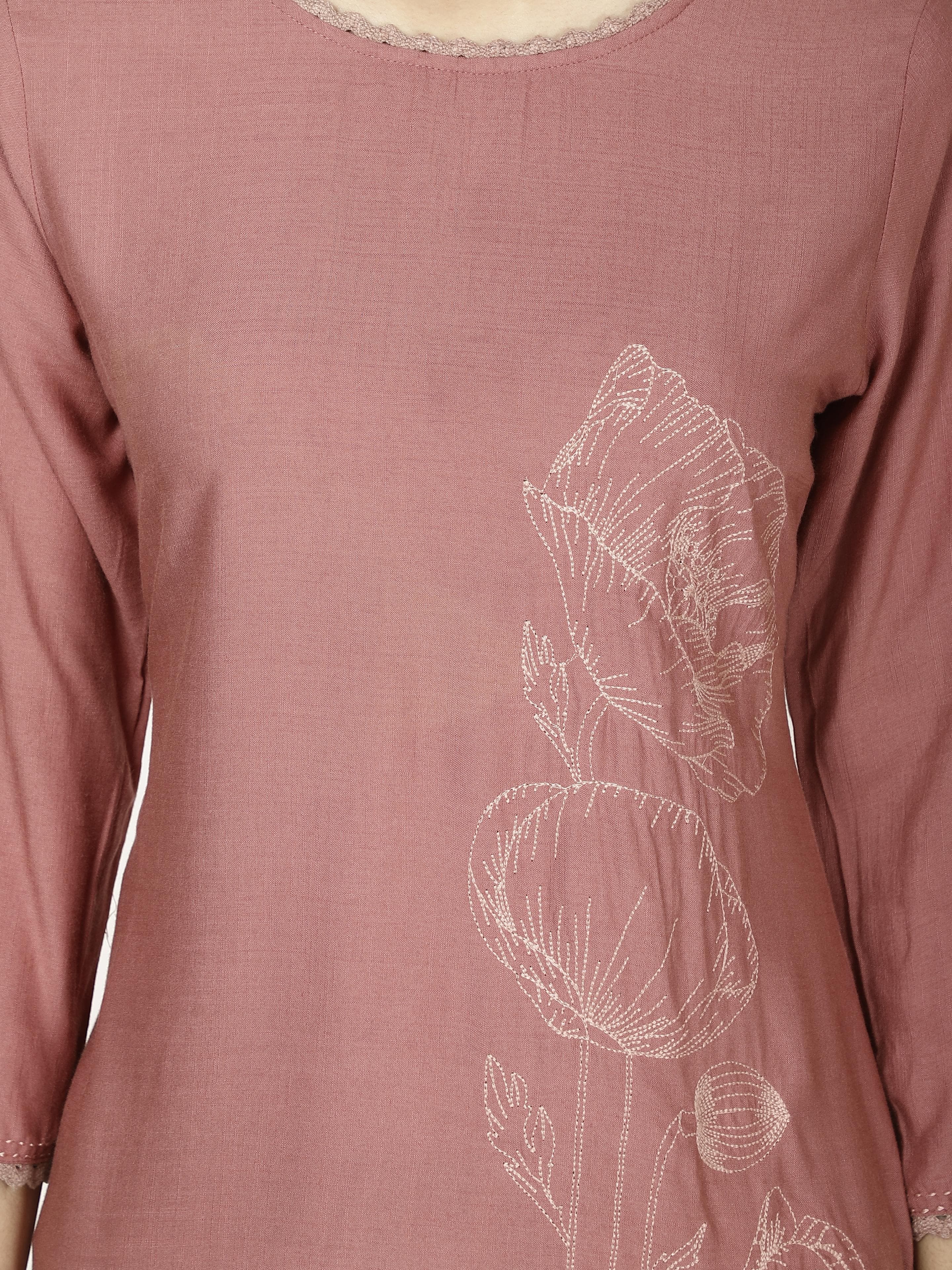 Embroidered A-line Kurta