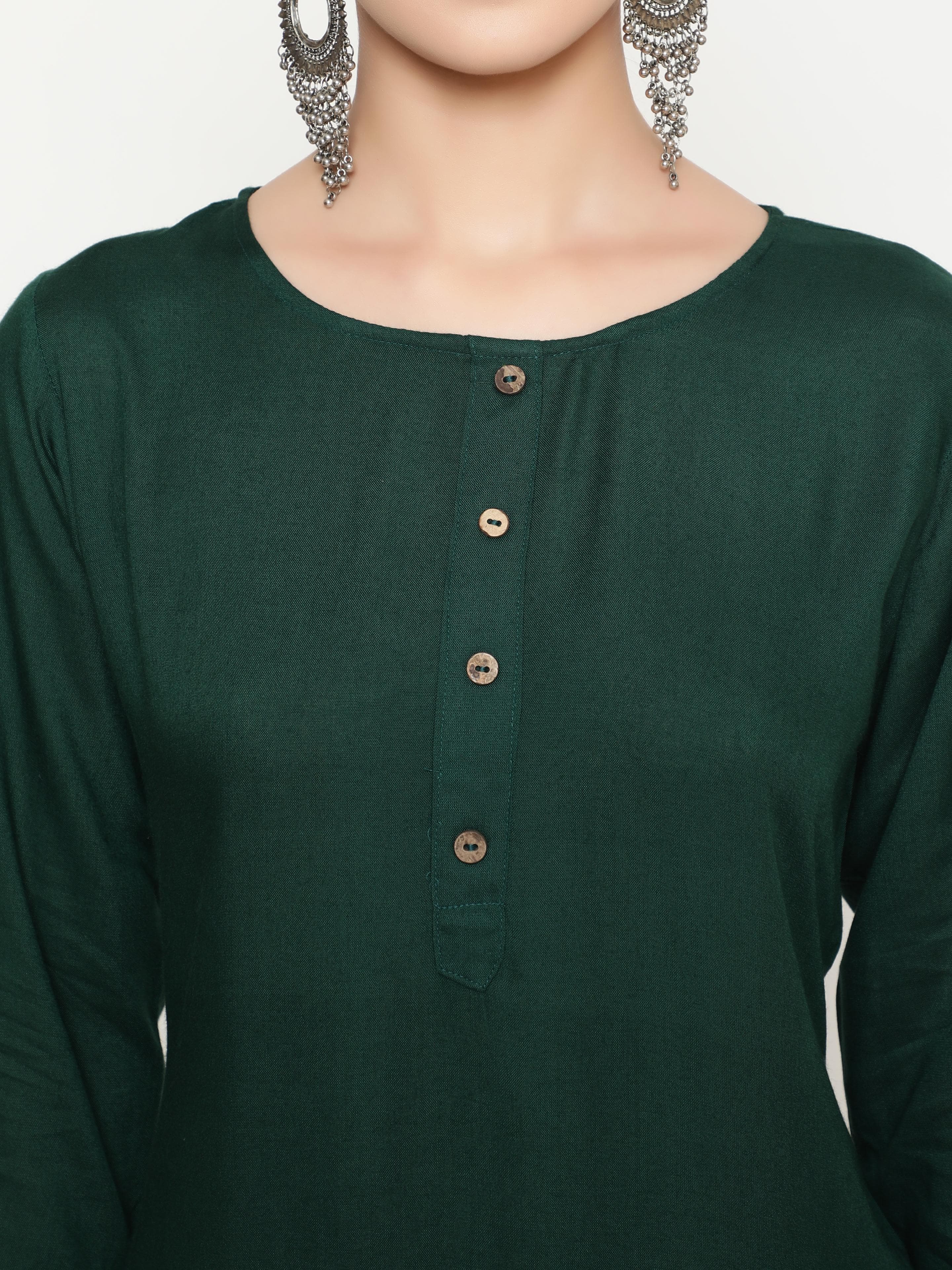 Solid Green Kurta