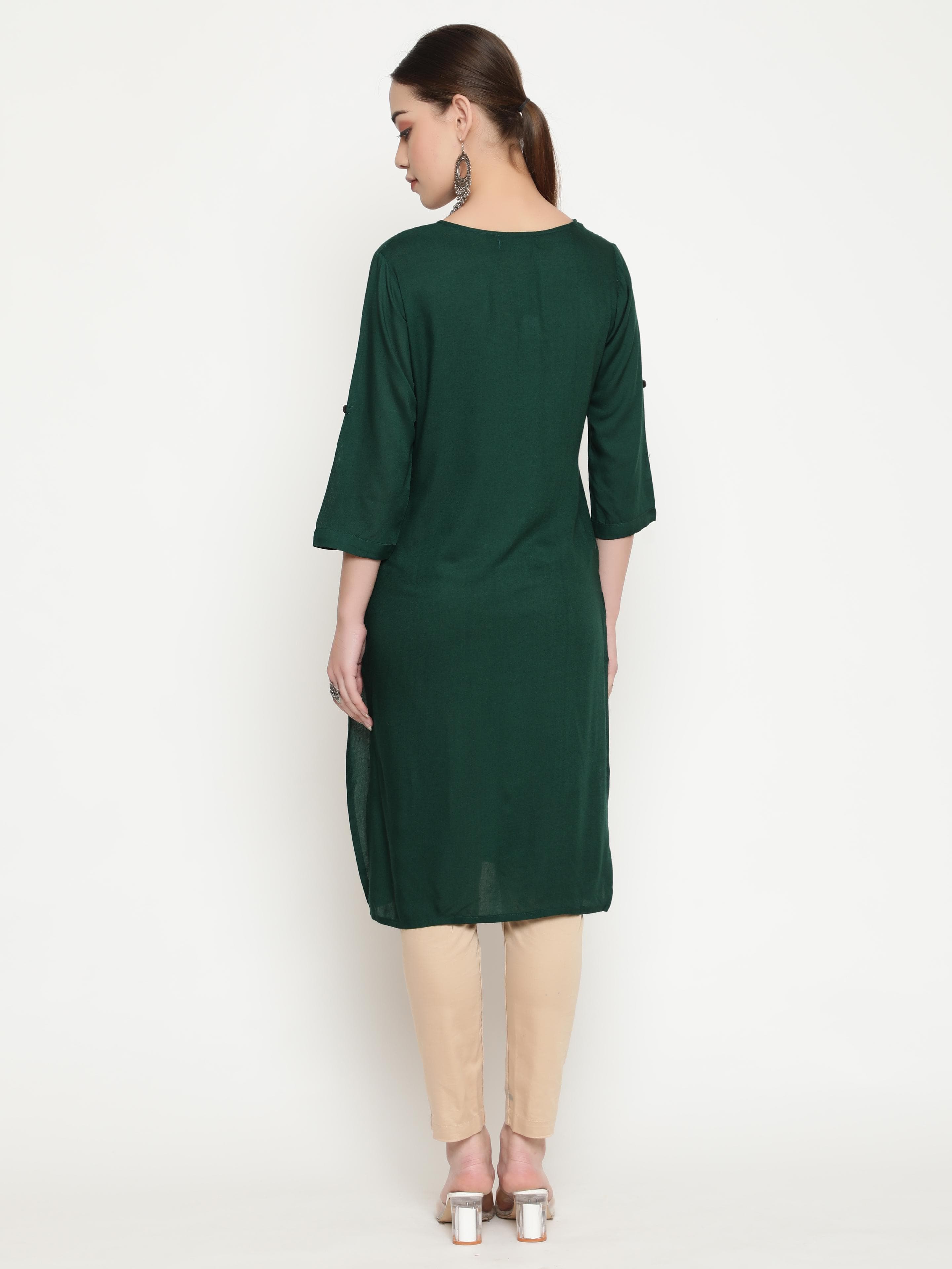 Solid Green Kurta