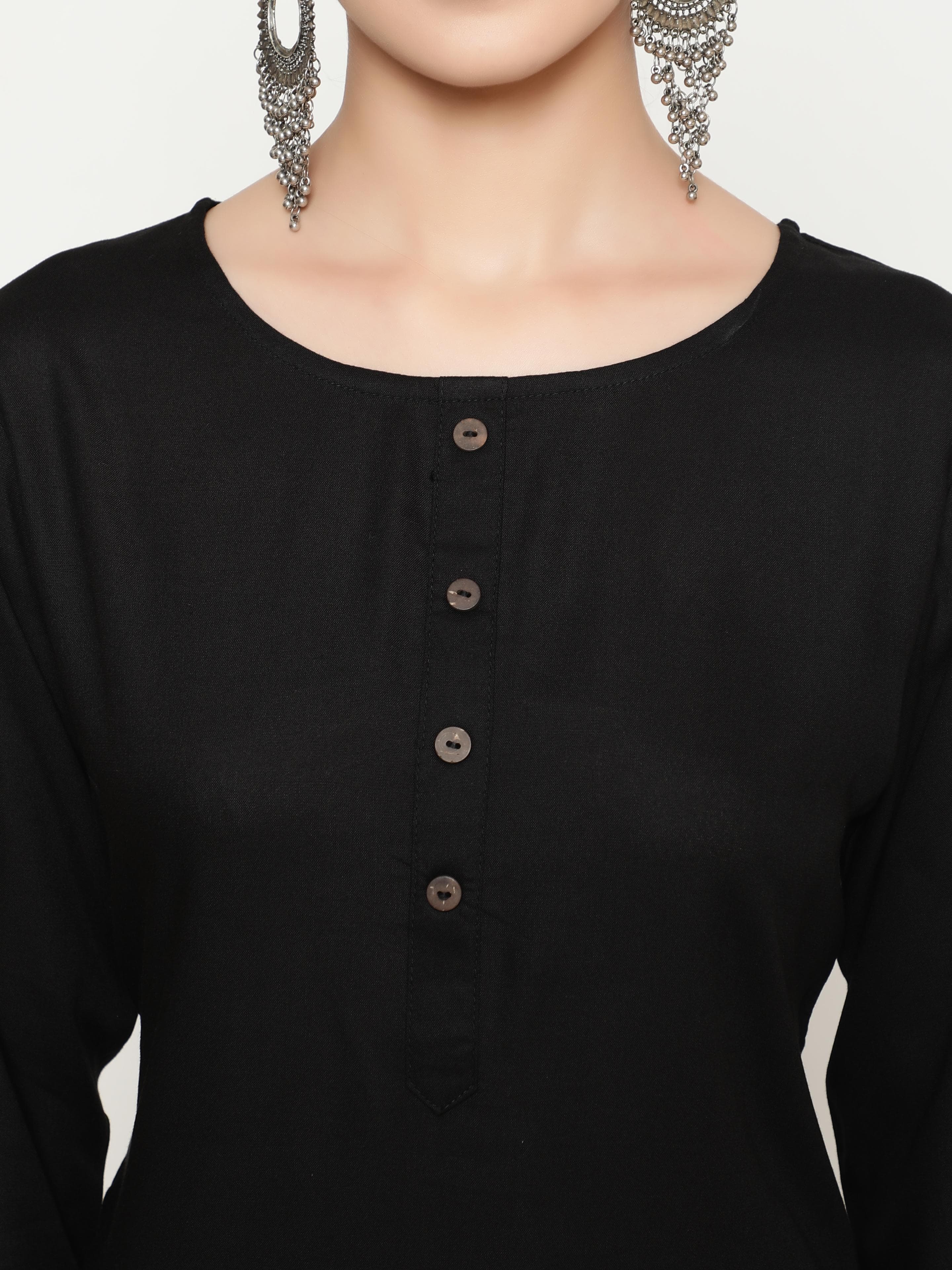 Solid Black Kurta